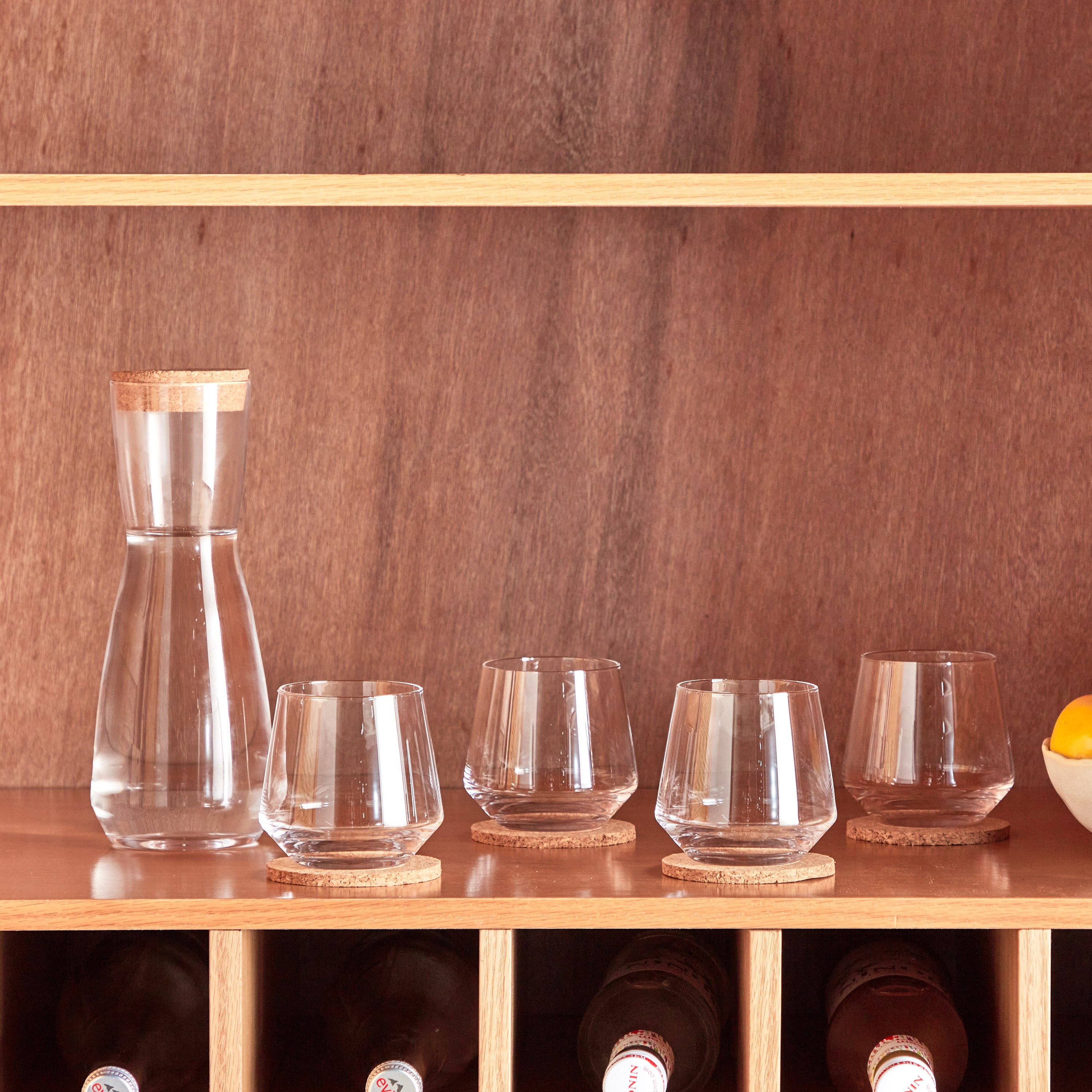 Torvi 5-Piece Tumbler and Carafe Set with Coasters