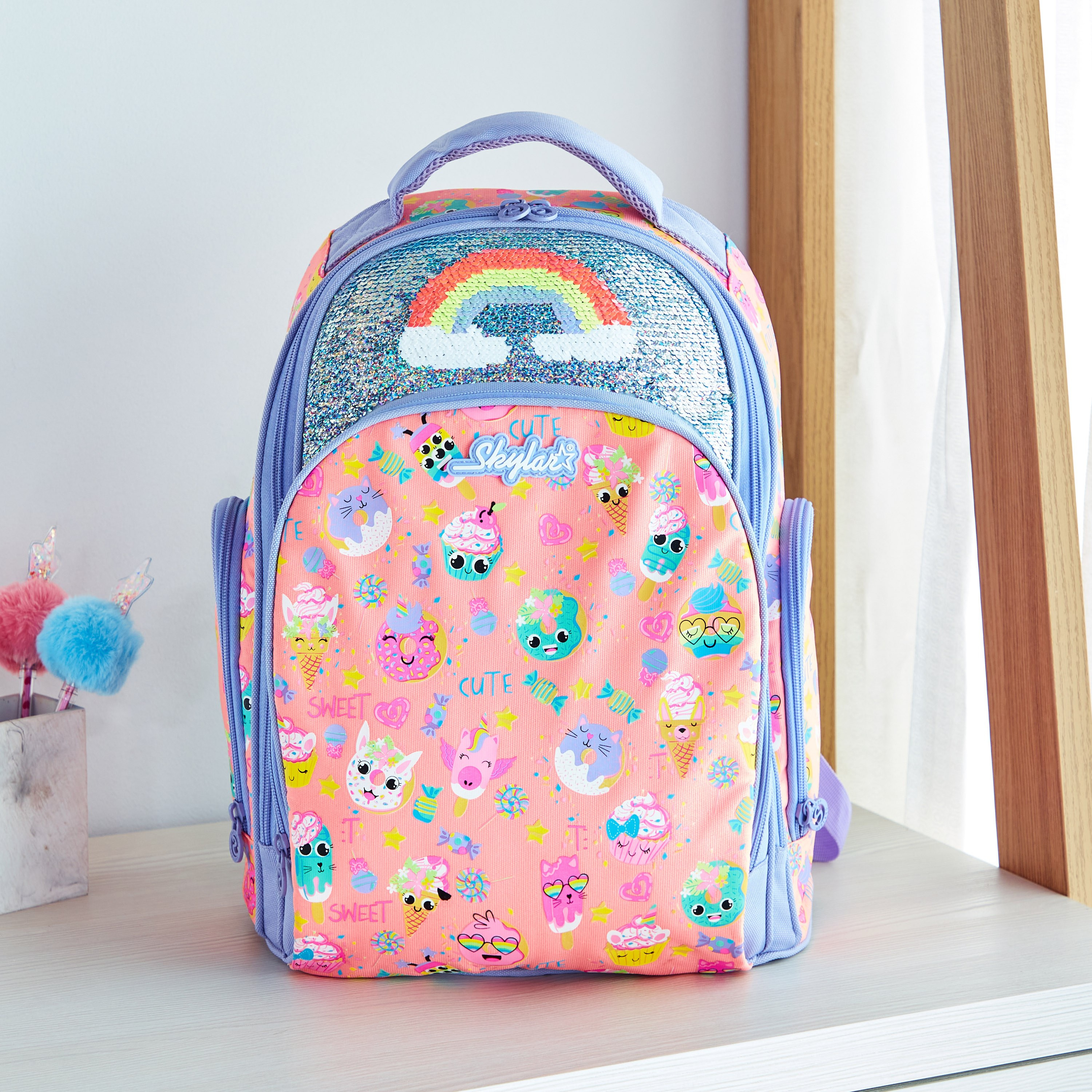 Rainbow Sequin Embellished Backpack 30x18x42 cm