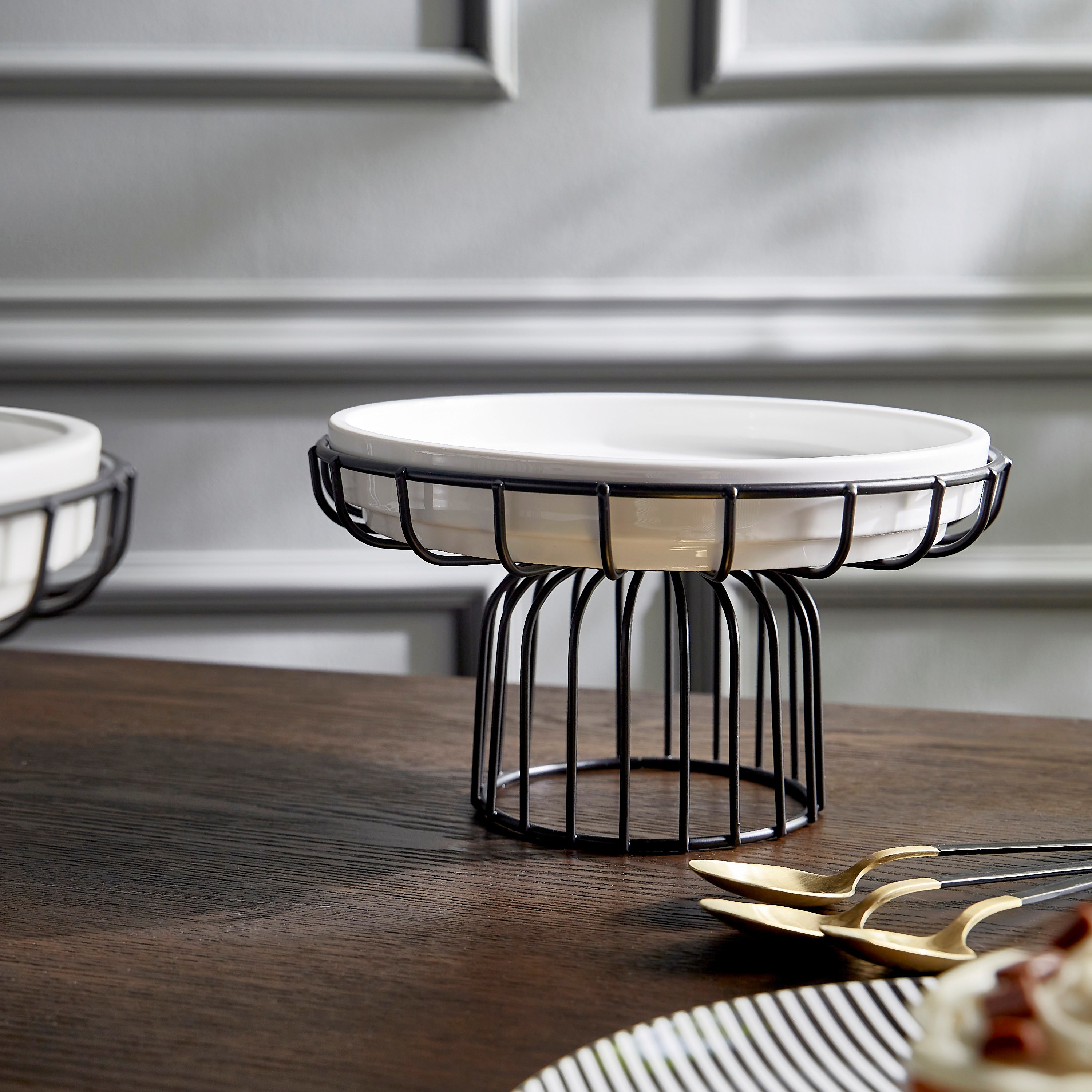 Veton Porcelain Muffin Server with Stand - 21 cm-household-dining-serveware-servingplatters-image-2