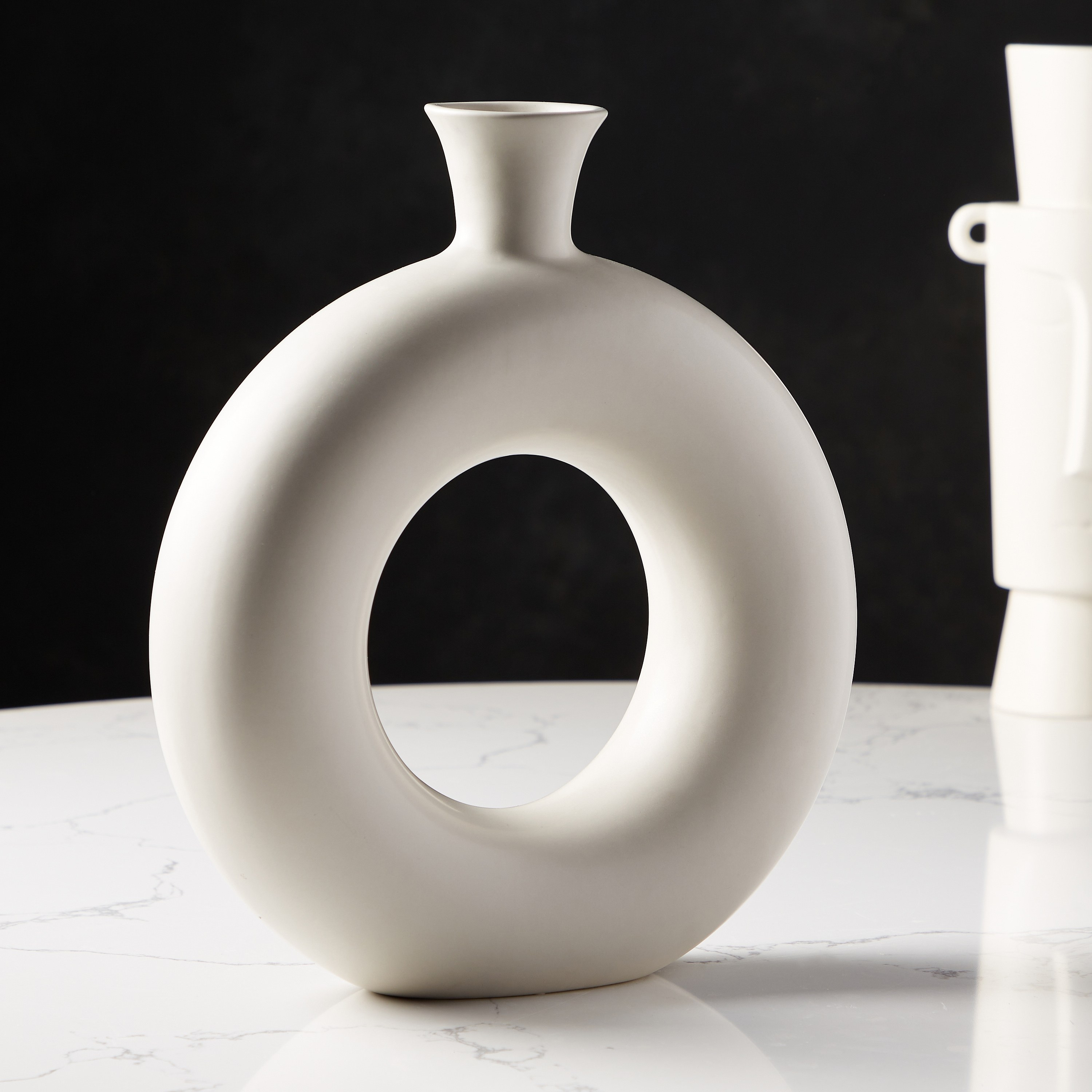 Modern Monochrome Reign Ceramic Vase - 36 cm-household-decor-vasesandbowls-image-1