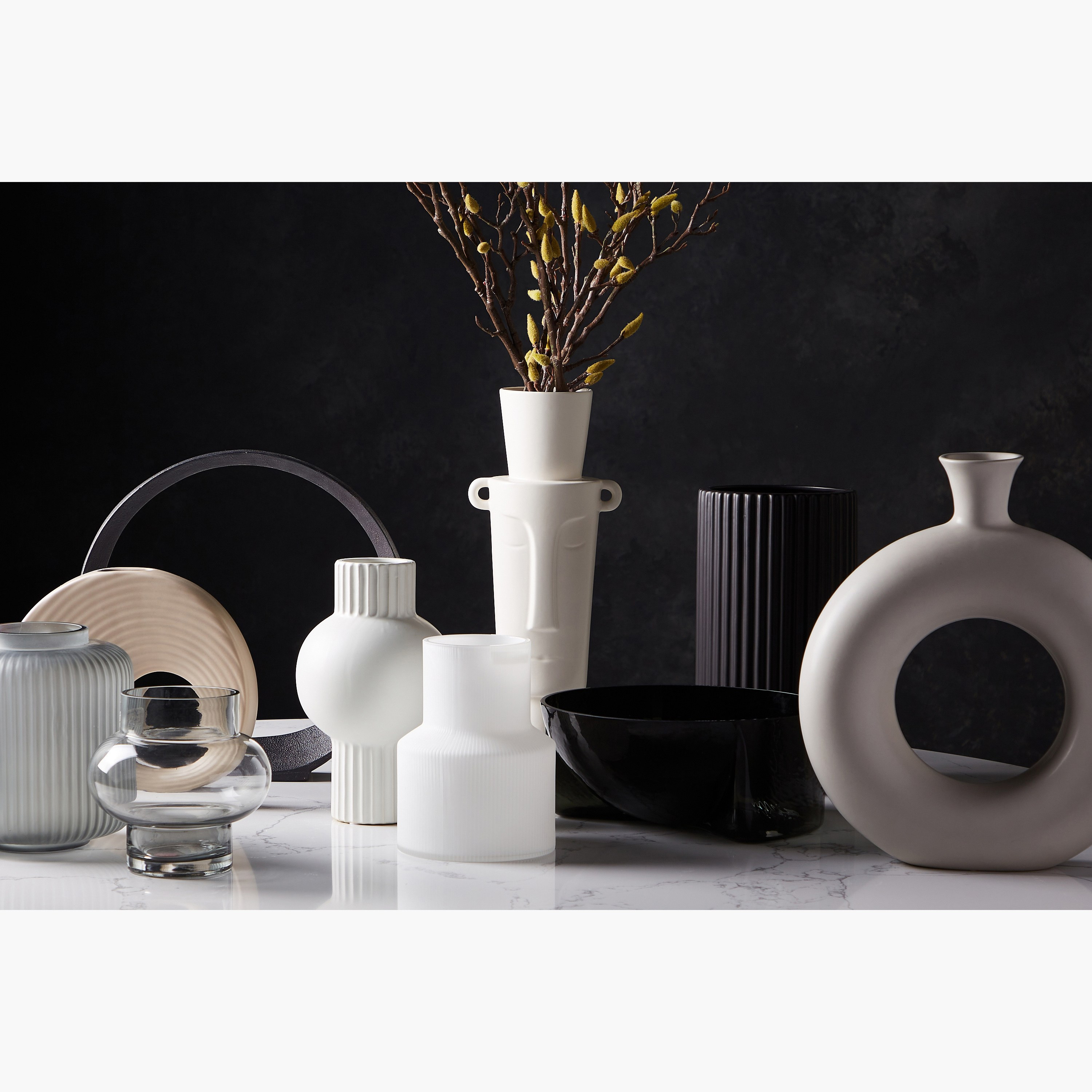 Modern Monochrome Reign Ceramic Vase - 36 cm-household-decor-vasesandbowls-image-4