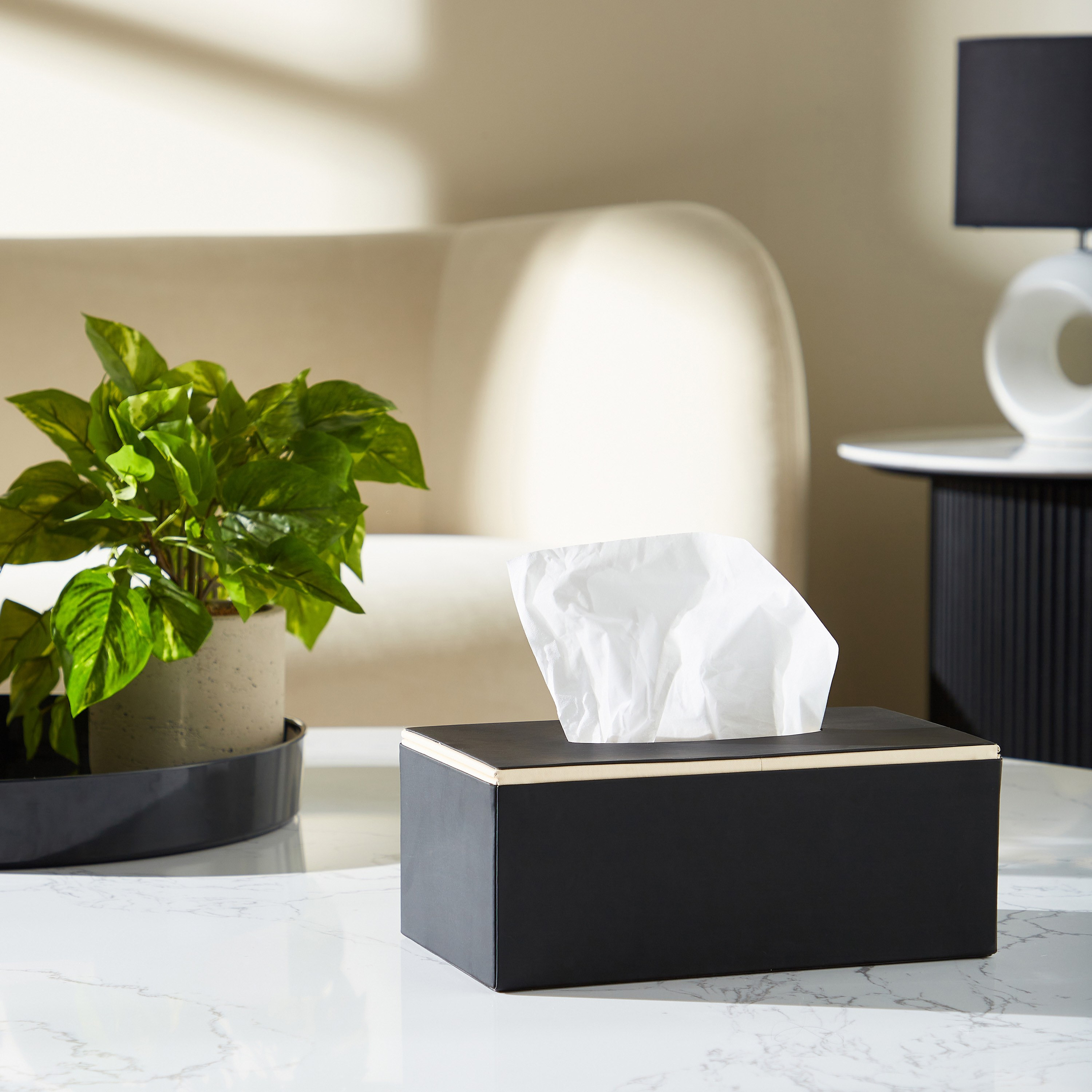 Modern Monochrome Nico Tissue Box-household-decor-boxesandtrays-image-4
