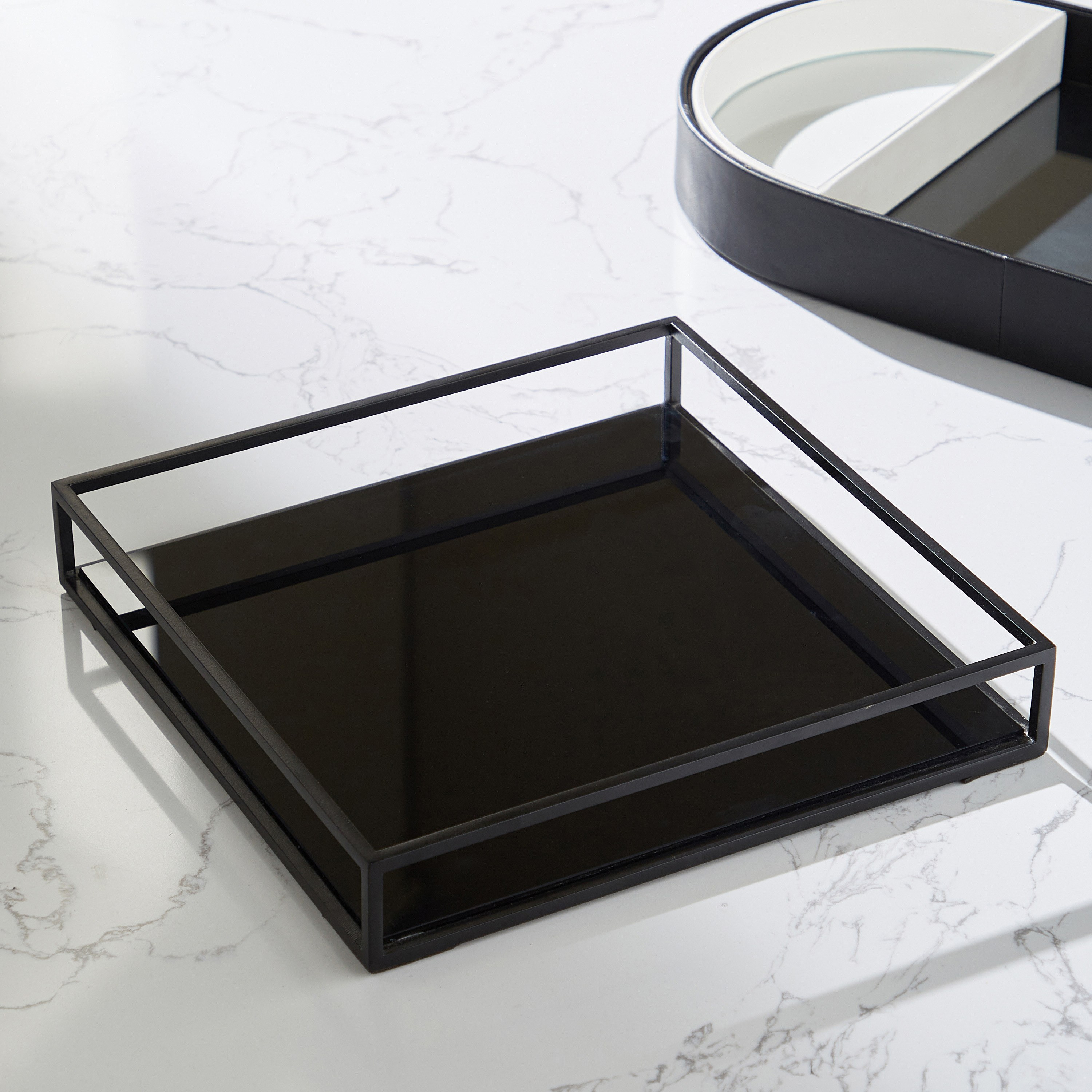 Modern Monochrome Felix Decorative Tray-household-decor-boxesandtrays-image-1
