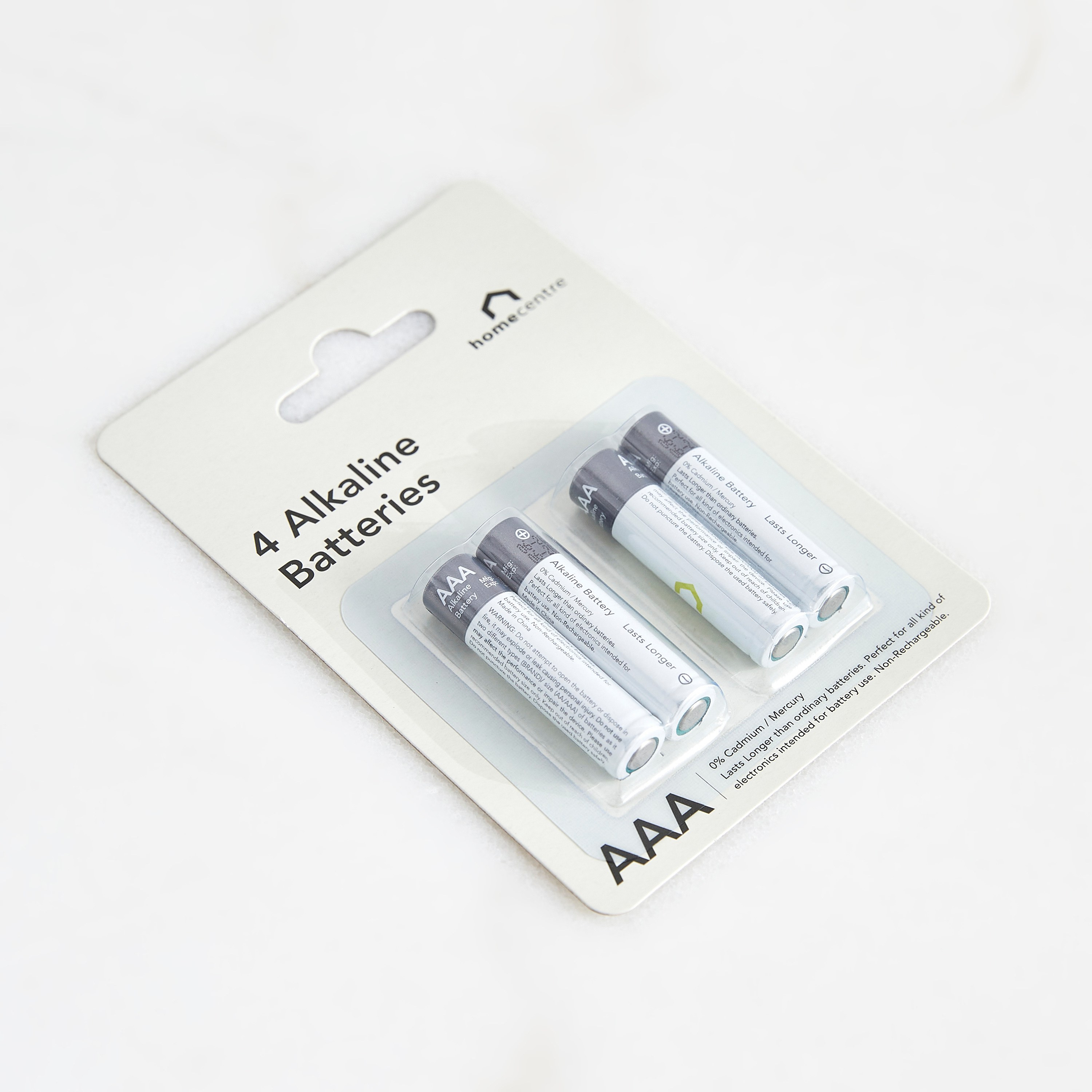 Alkaline 4-Piece AAA Battery Set
