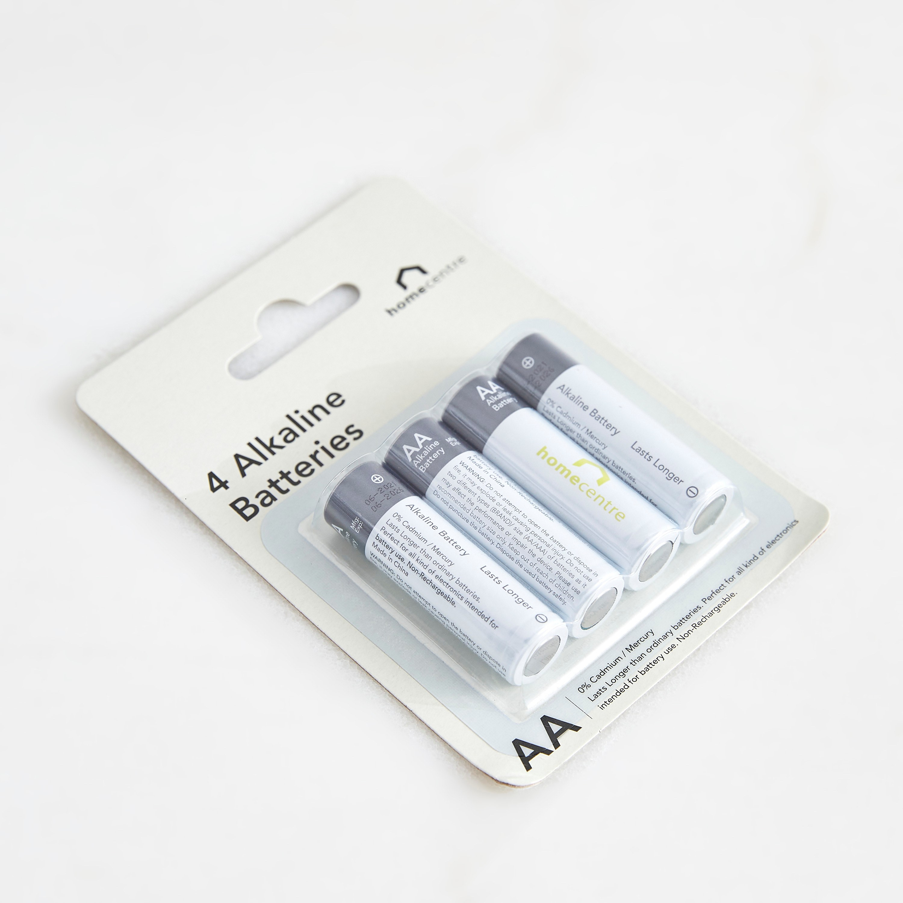 Alkaline 4-Piece AA Battery Set