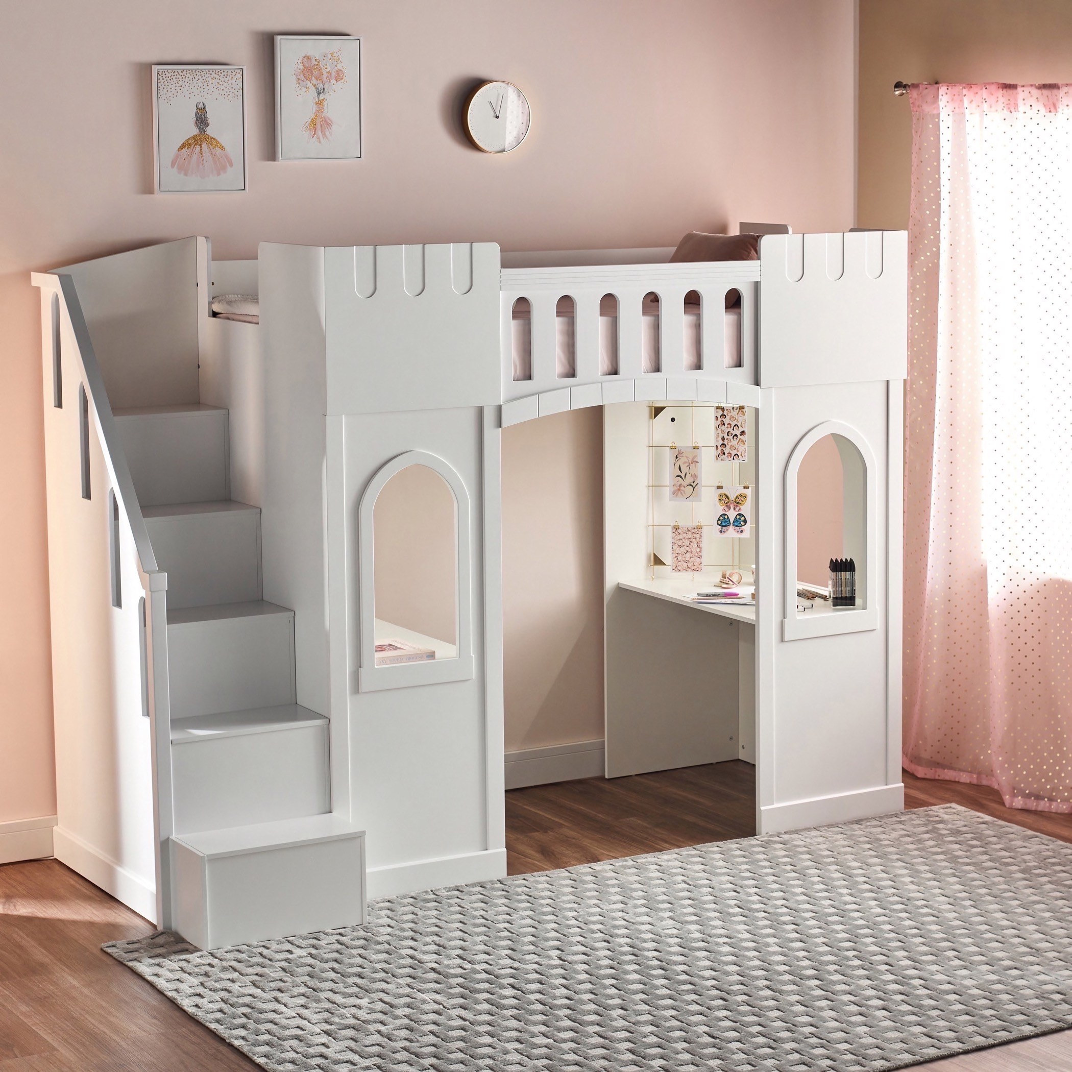 Princess castle deals loft bed