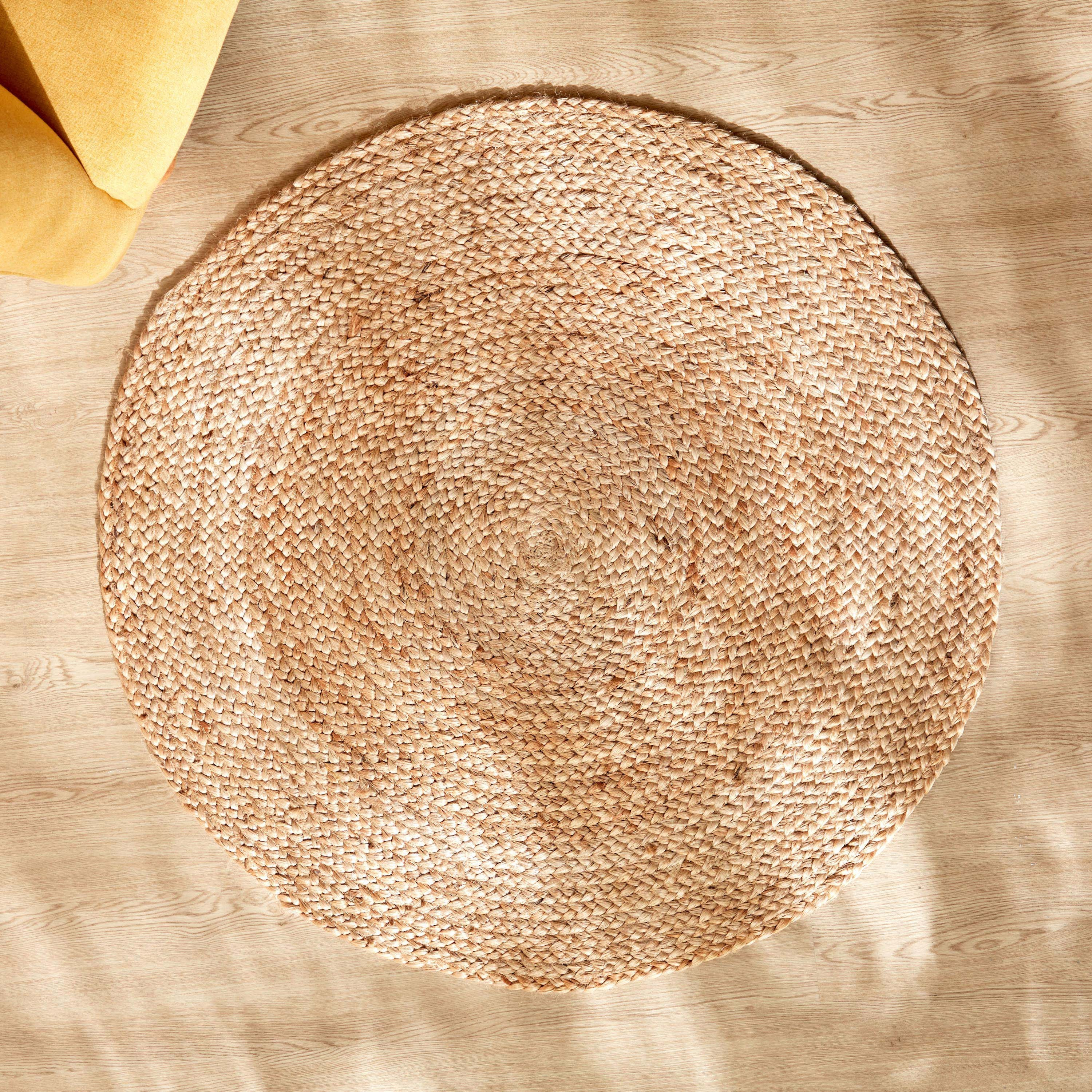 Nature Swirl Jute Rug - 90 cm-household-rugsandcarpets-rugs-image-2
