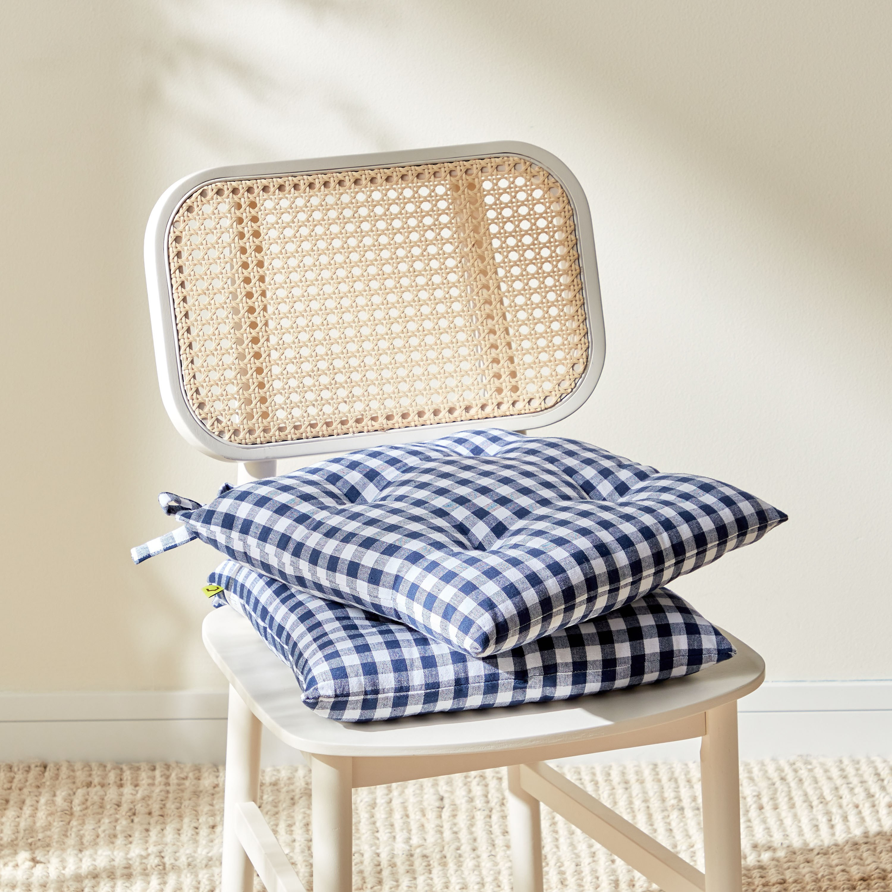 Shop Gingham 2 Piece Chair Pad Set 40x40 cm Online Home Centre