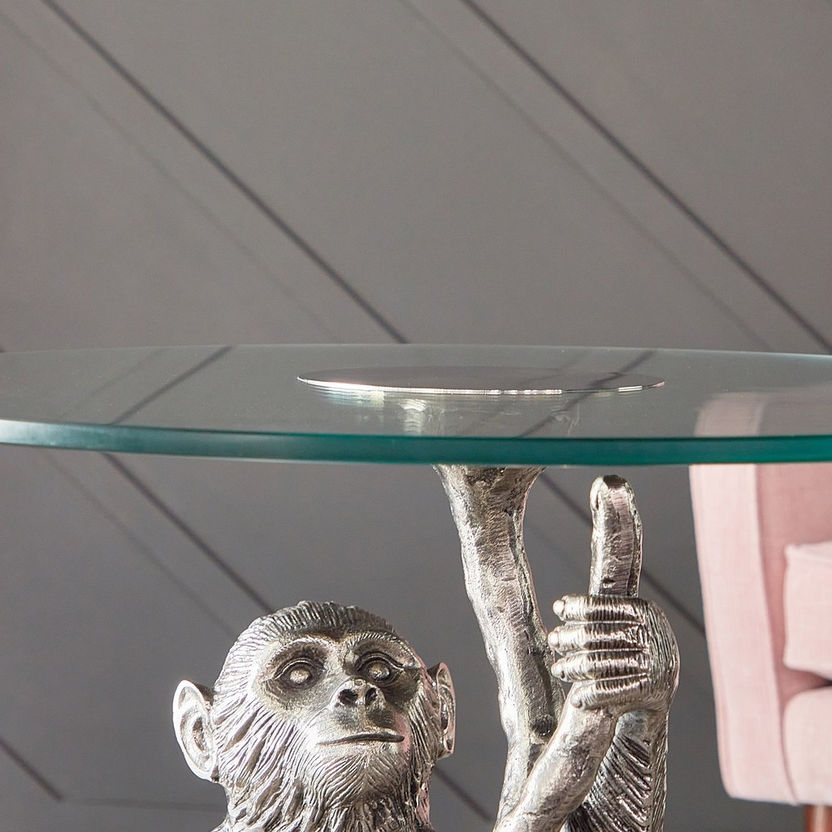 Glass Table Kuwait Shop Standing Monkey Glass Top Side Table | Home Centre Kuwait