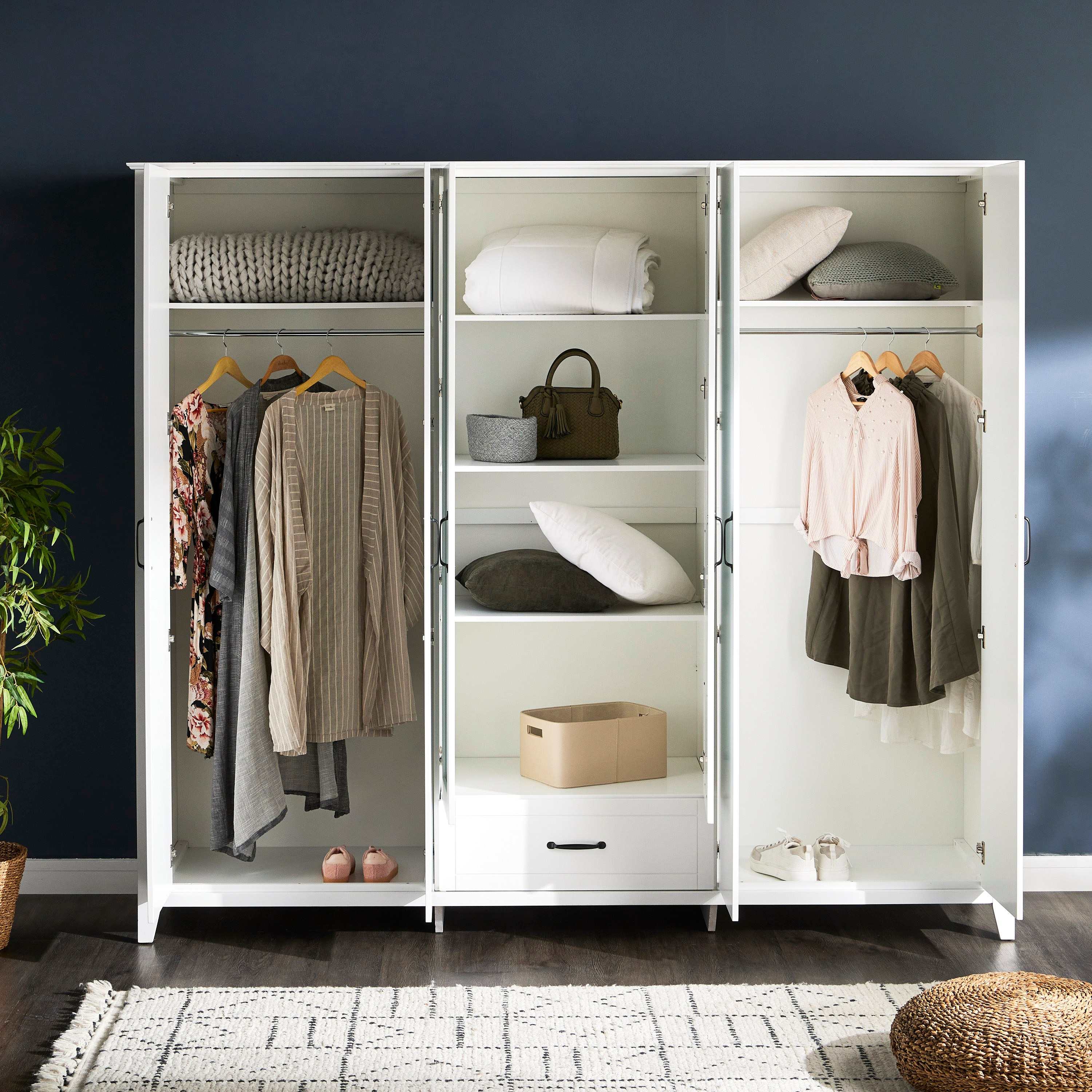 | خزانة ملابس 6 أبواب بأدراج - ويسلي