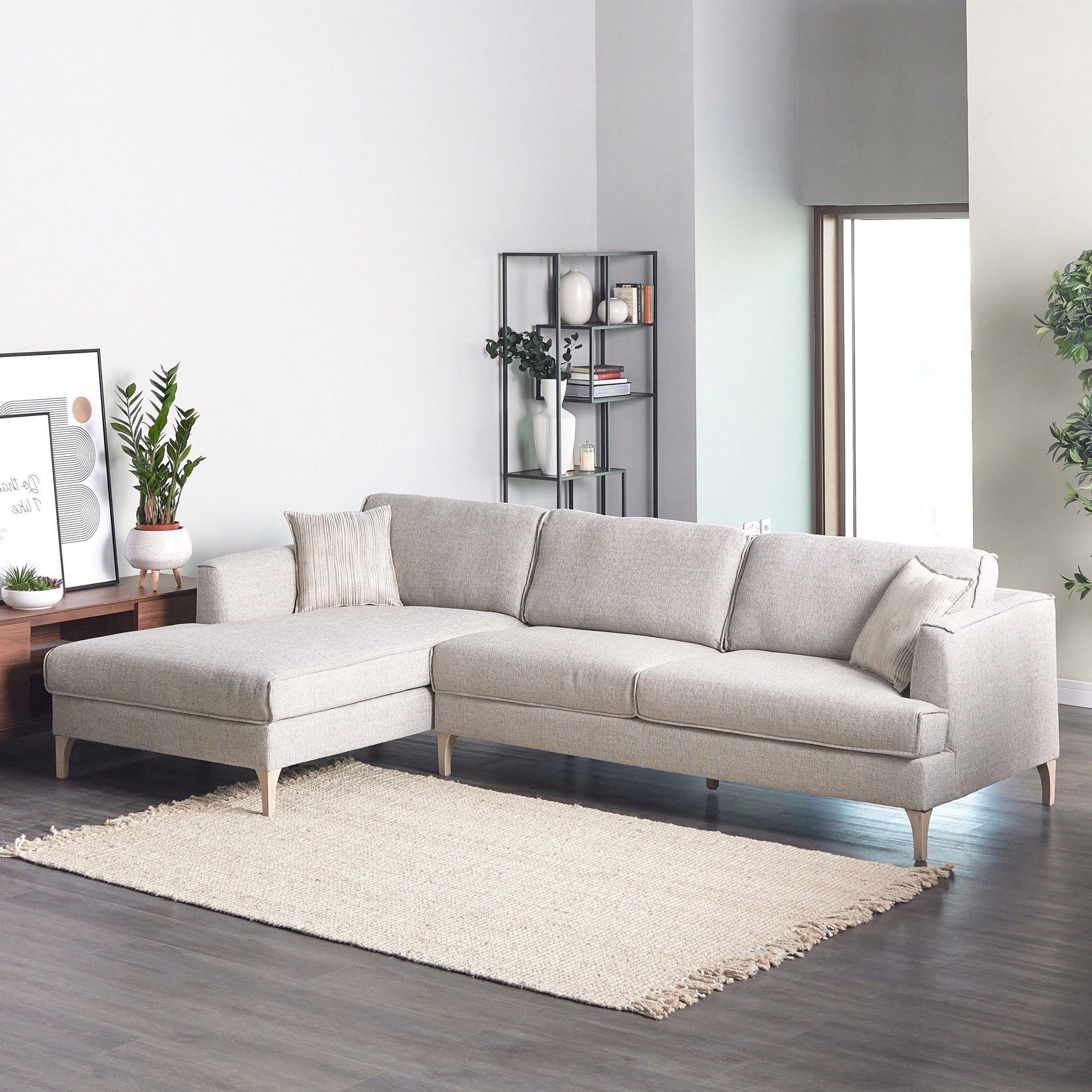 Rosetta 3-Seater Fabric Left Corner Sofa
