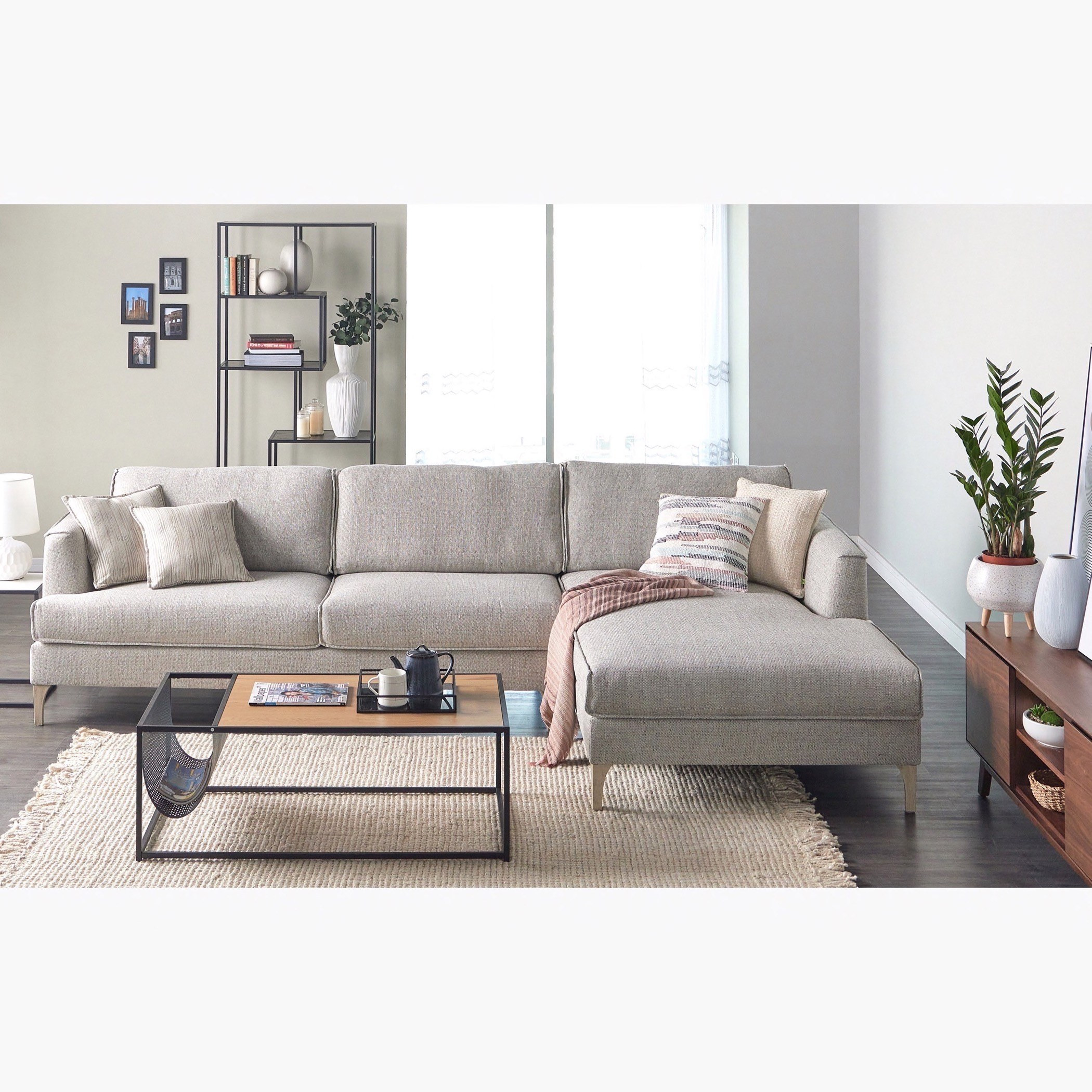 Shop Rosetta 3Seater Fabric Right Corner Sofa Online Home centre UAE
