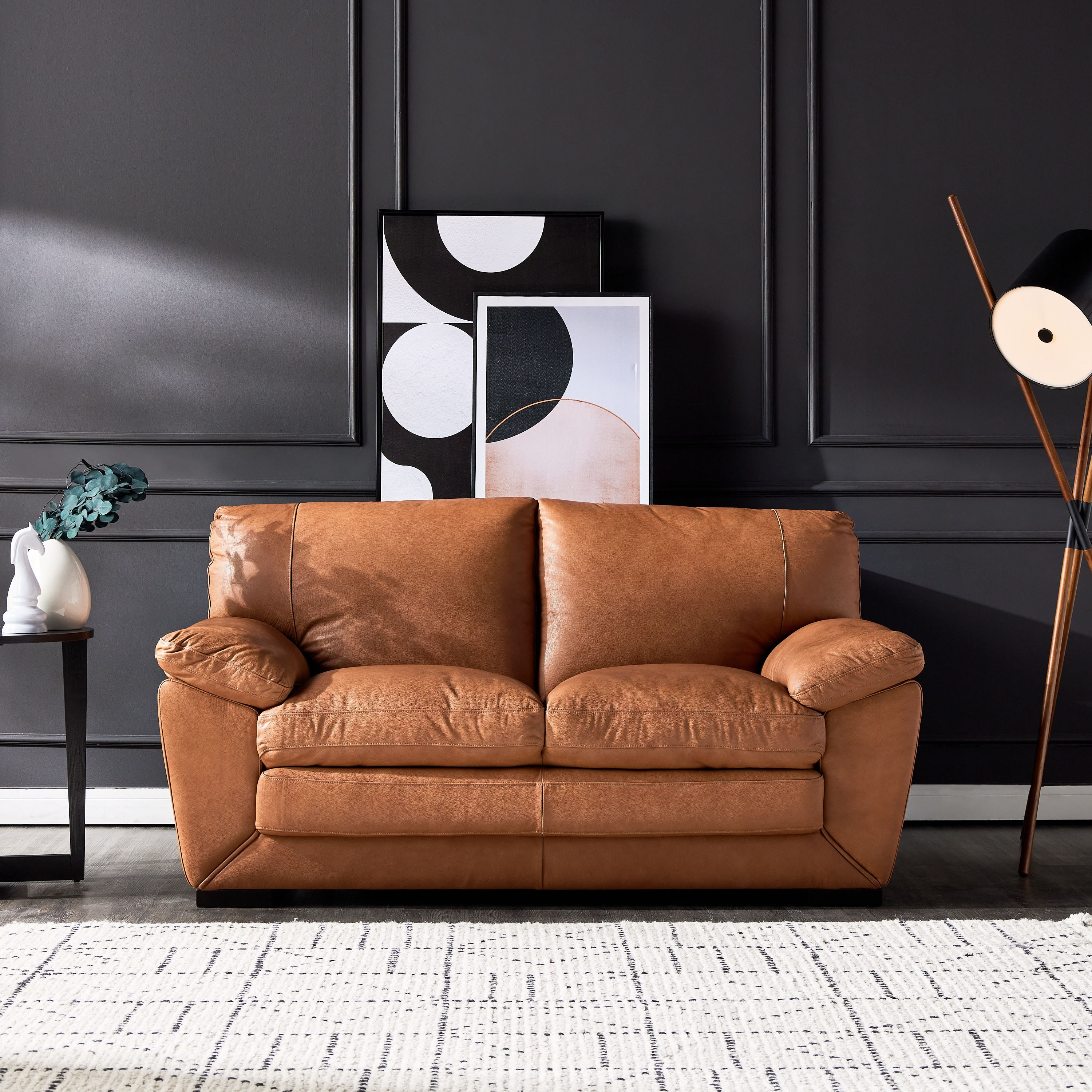 Leather couch deals and chair set