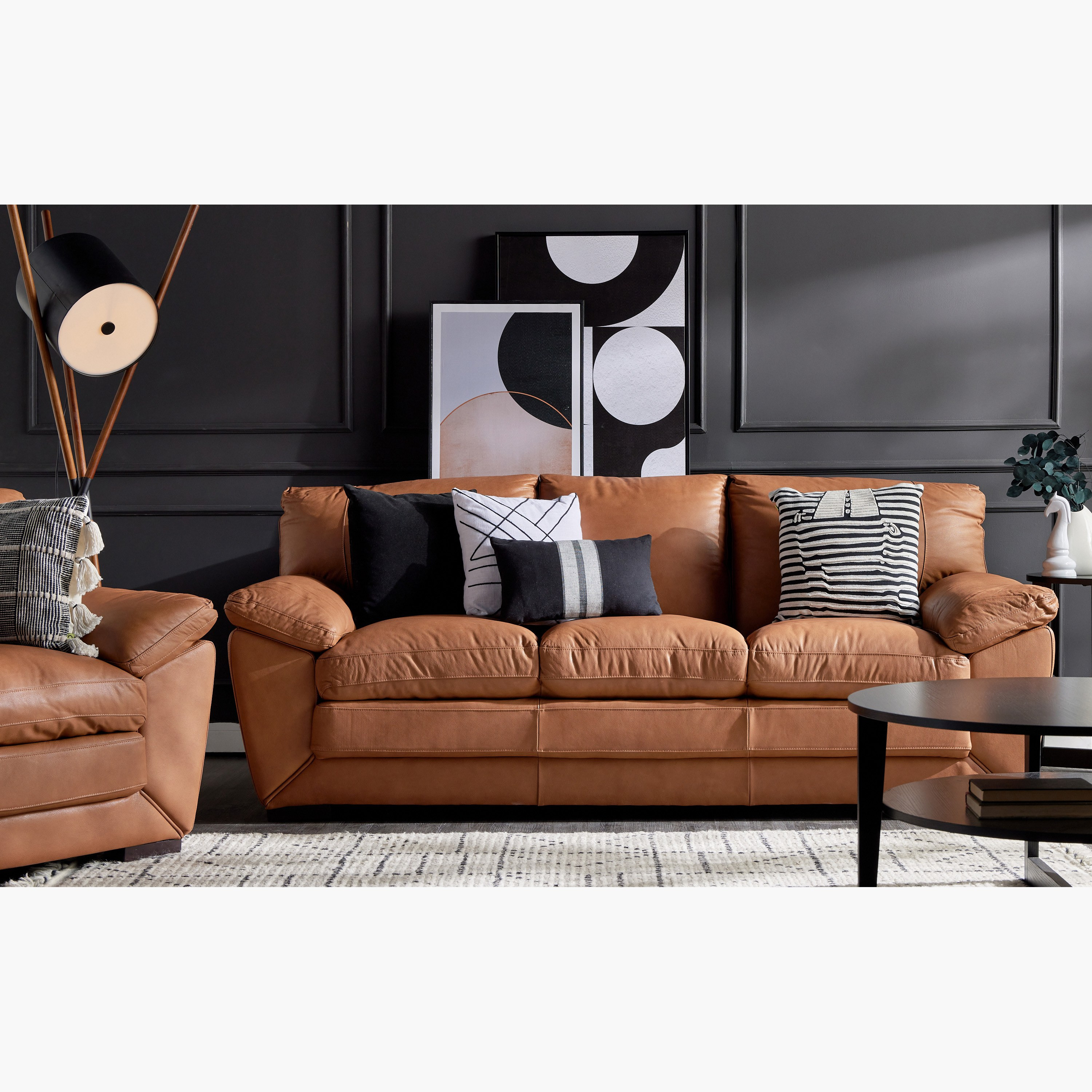 Brown deals leather sectional