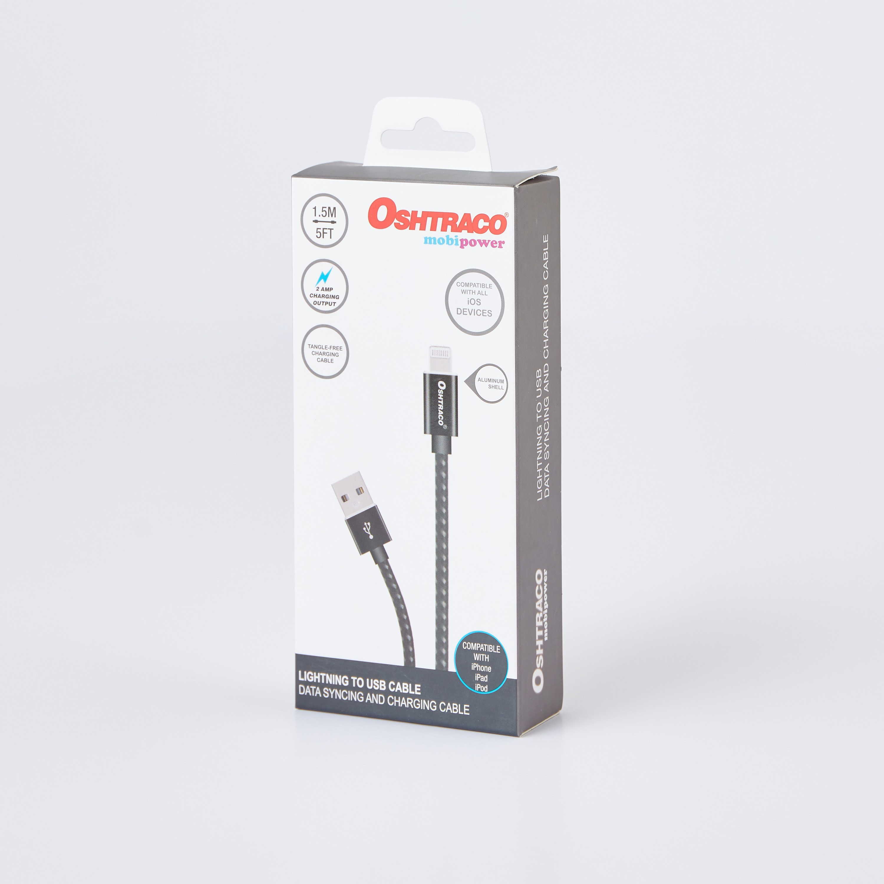 Oshtraco USB to iOS Charging Cable - 1.5 m-household-storage-storagesolutions-mediastorage-image-3