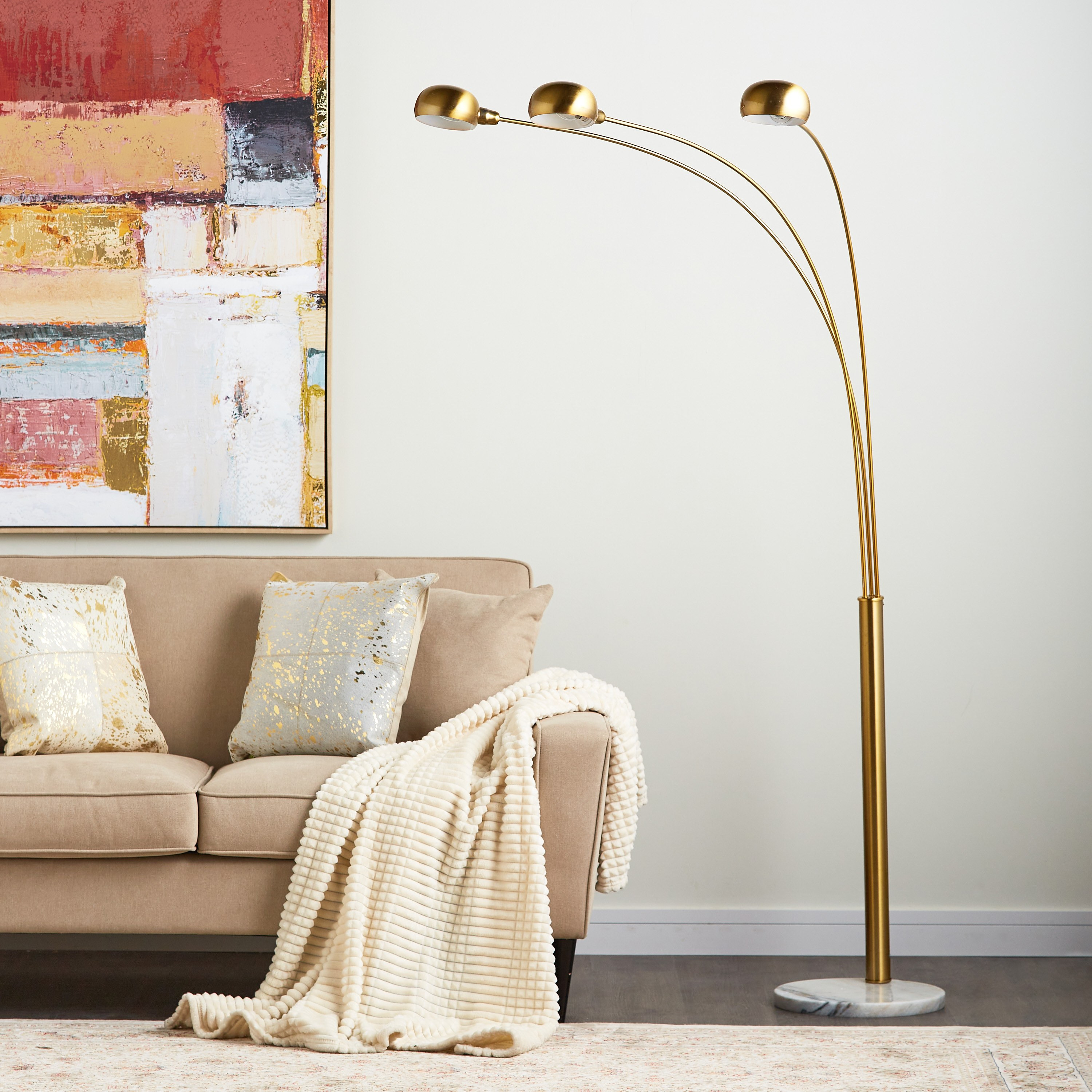 Gold arc deals floor lamp