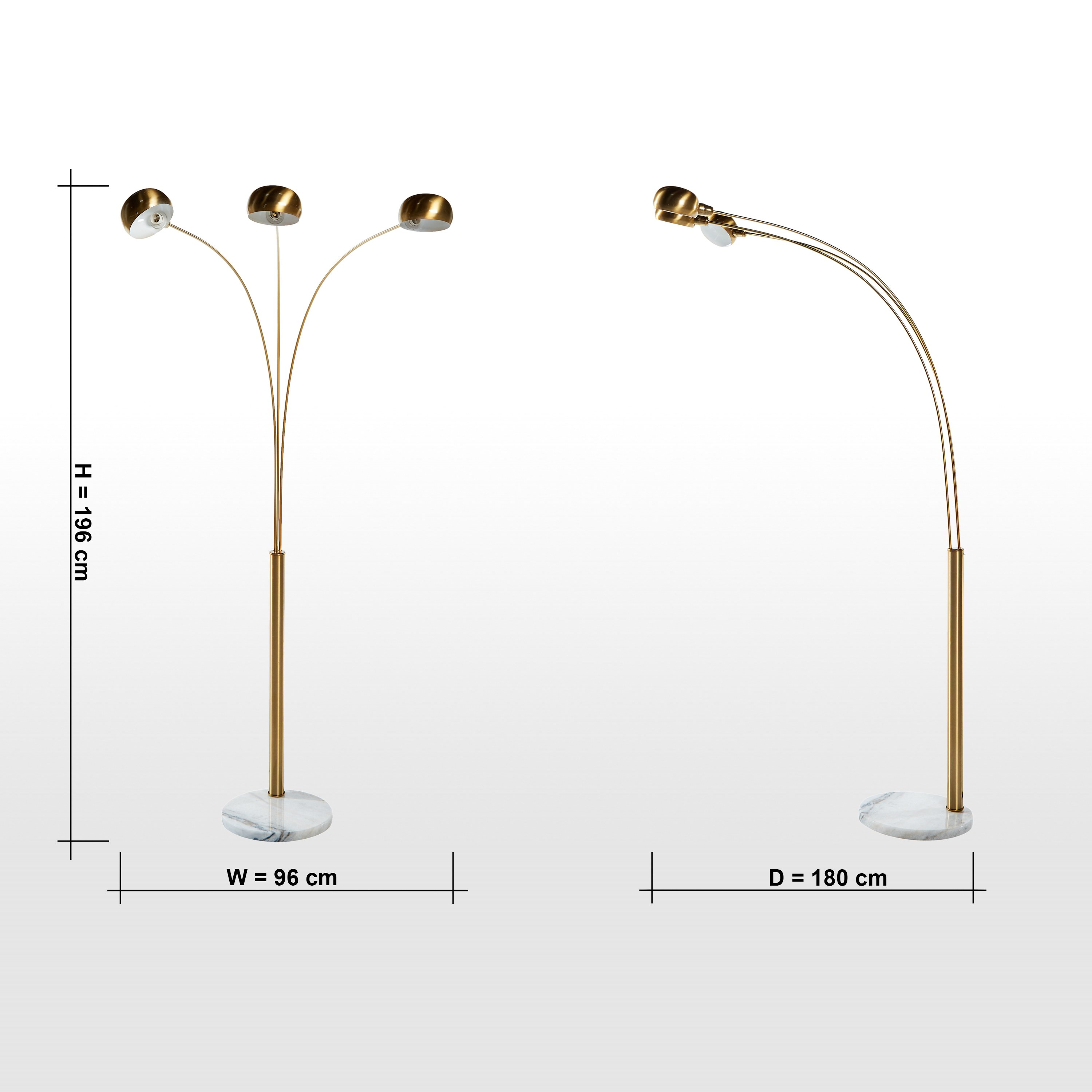 Tri Beacon Metal Arc Floor Lamp - 196 cm-household-lighting-floorlamps-image-6