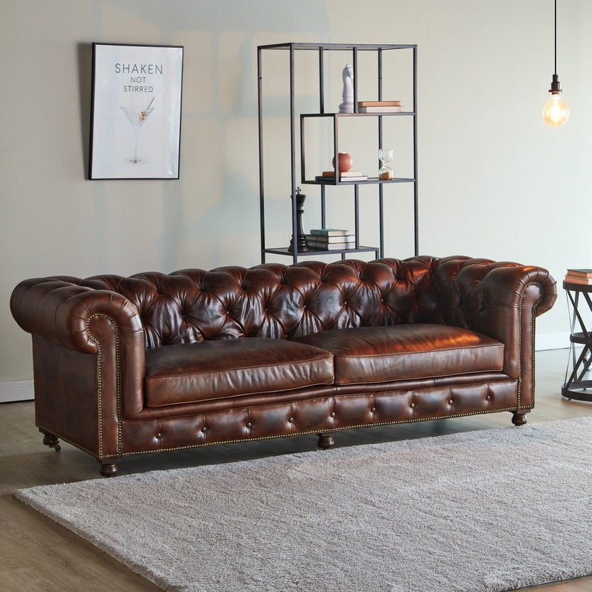 Pietro 3 Seater Leather Sofa