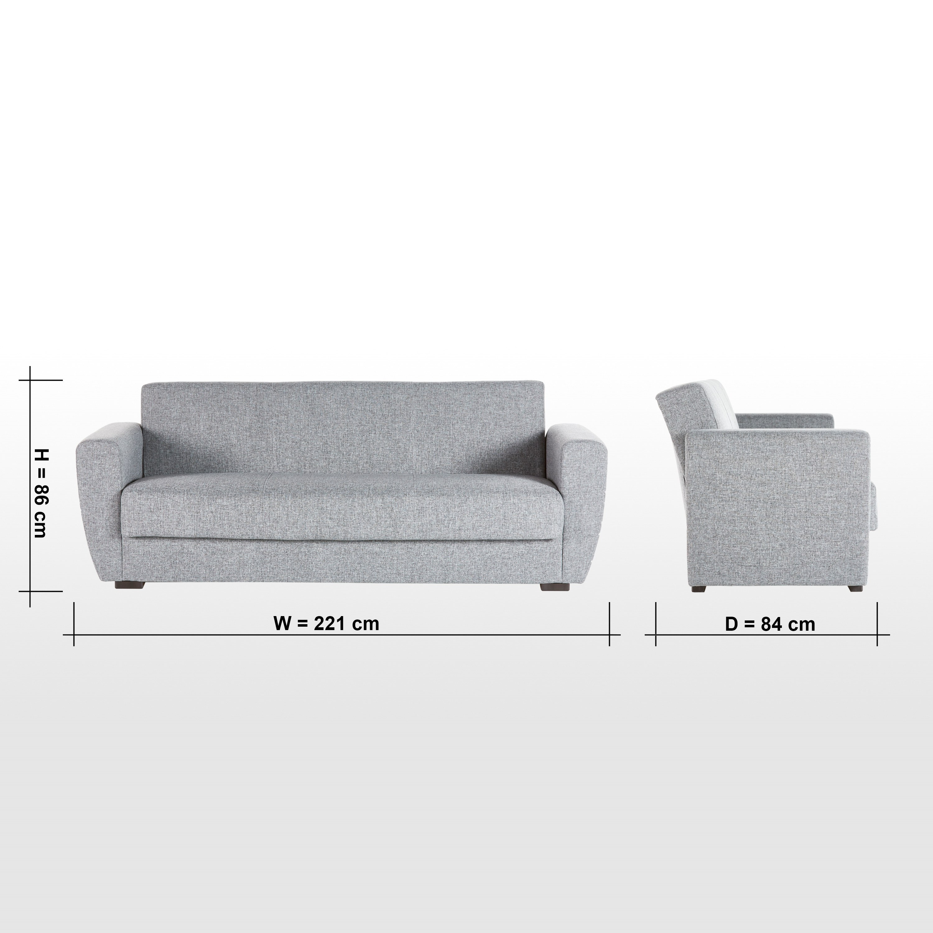 Shop Cardiff 3Seater Fabric Sofa Bed with Storage Online Home centre UAE
