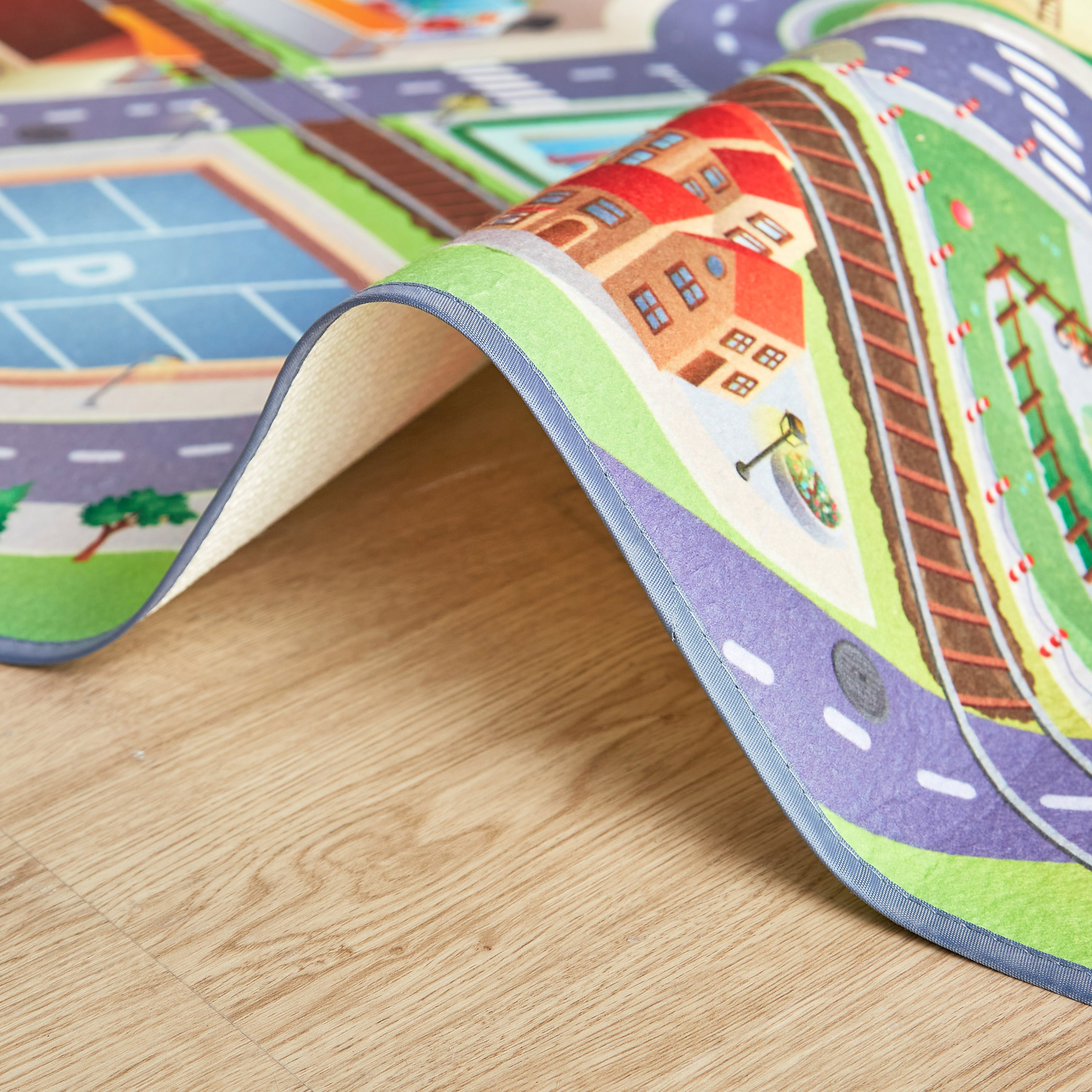 بساط لعب غير قابل للانزلاق بتصميم مدينة كبيرة - 100x150 سم-babyandkids-rugsandcarpets-playmats-image-4