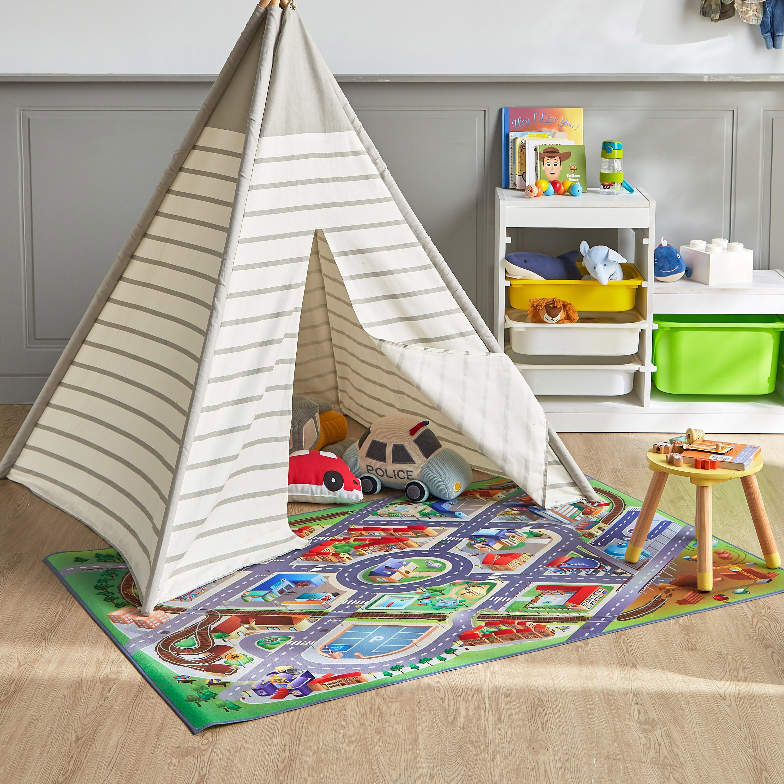 بساط لعب غير قابل للانزلاق بتصميم مدينة كبيرة - 100x150 سم-babyandkids-rugsandcarpets-playmats-image-5