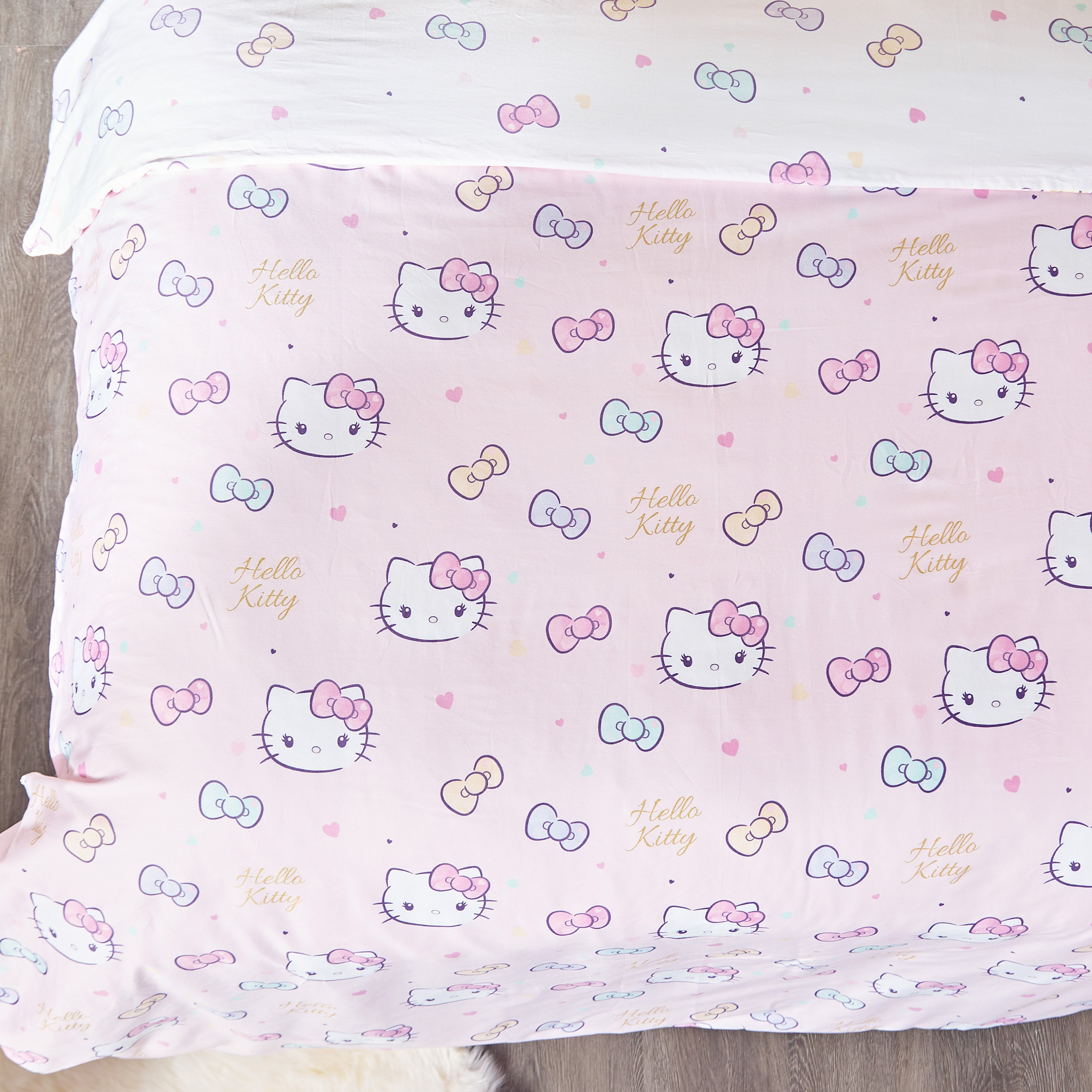 Hello Kitty 2-Piece Floral Duvet Cover Set - 160x200 cm-babyandkids-beddingandwindows-bedding-duvets-image-2