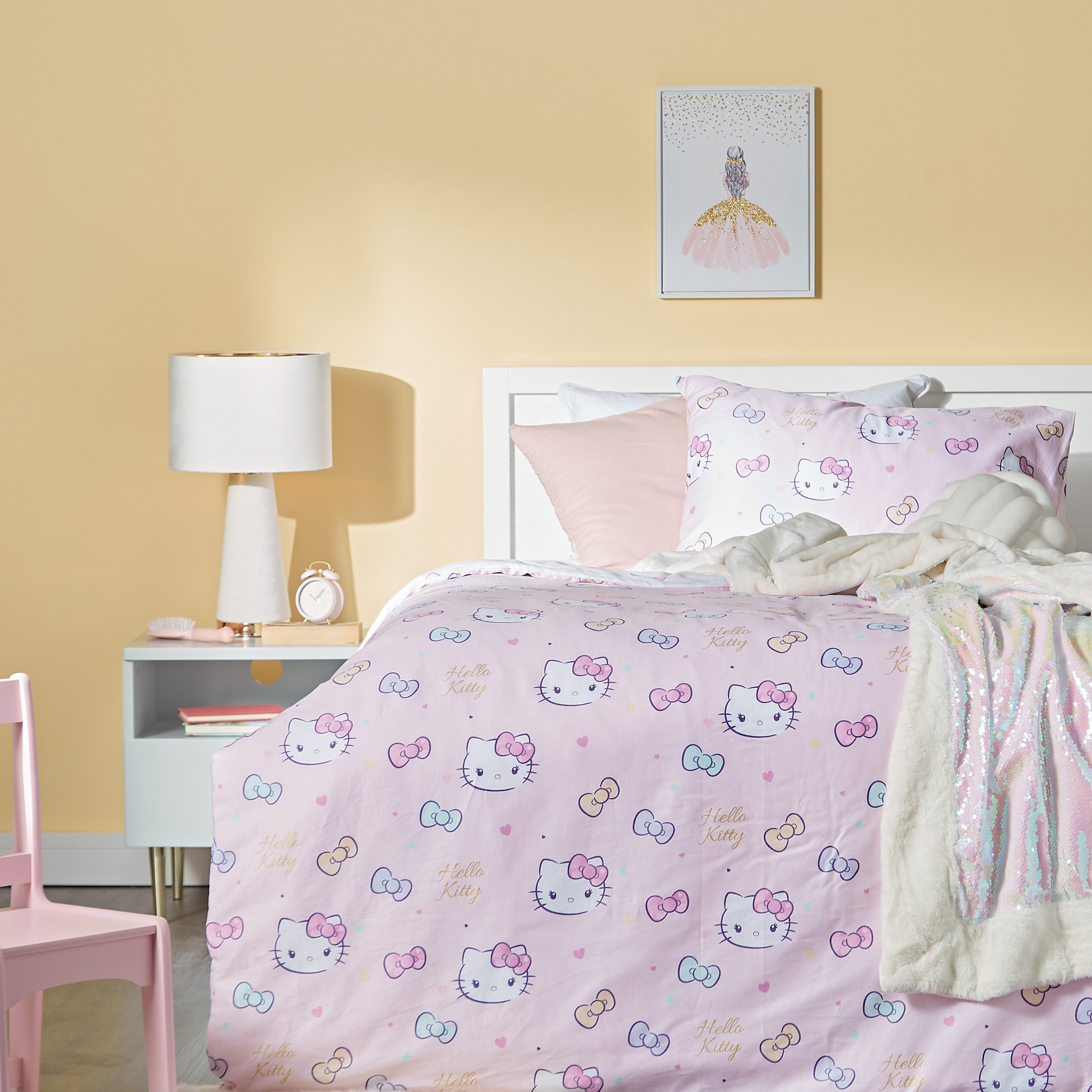 Hello Kitty 2-Piece Floral Duvet Cover Set - 160x200 cm-babyandkids-beddingandwindows-bedding-duvets-image-6