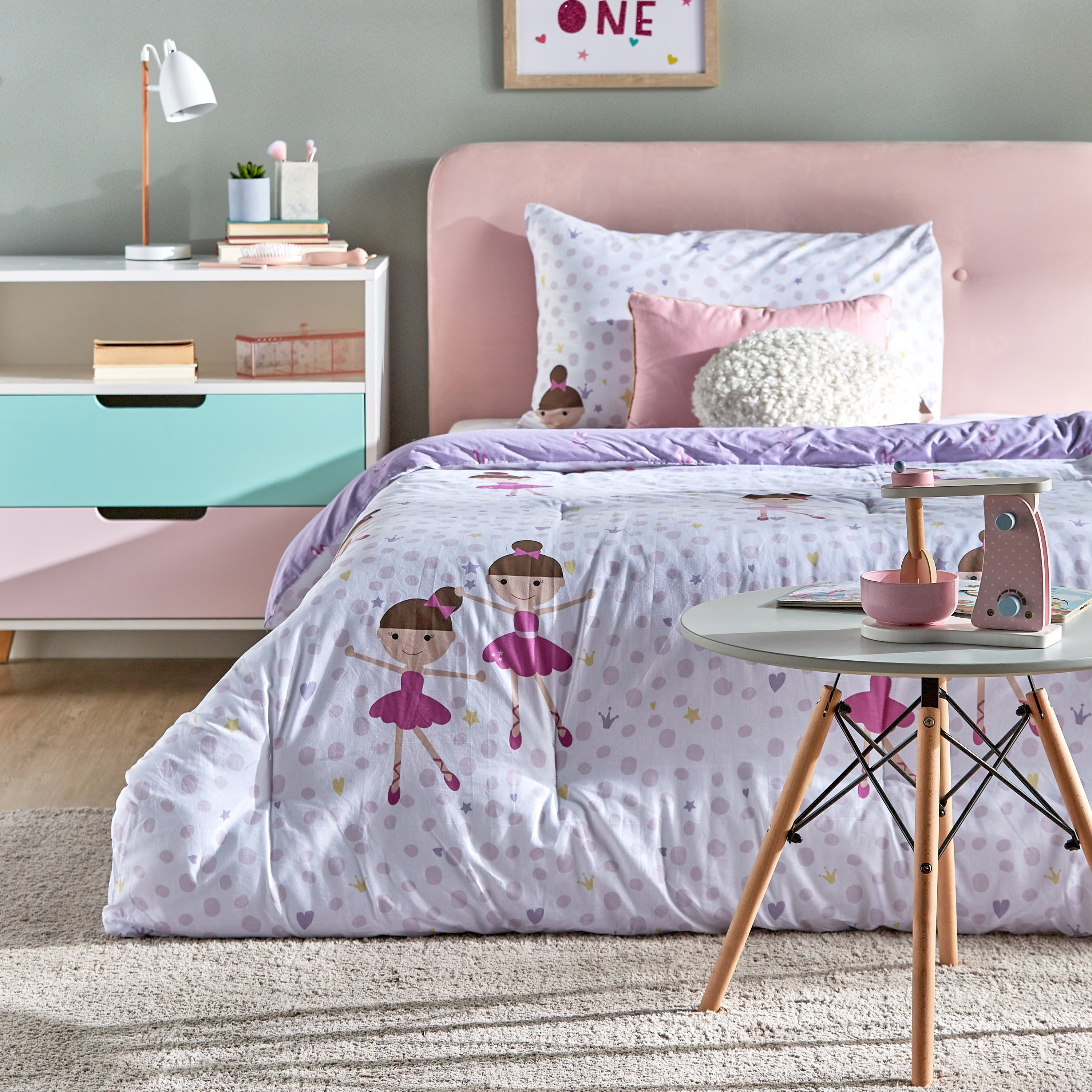 طقم لحاف مقاس كامل قطعتين 240x160 سم - بانتينج باليرينا-babyandkids-beddingandwindows-bedding-comforters-image-4