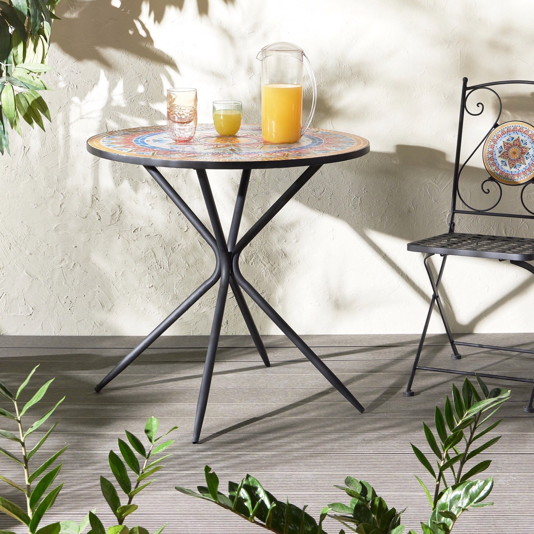 Metal outdoor bistro deals table