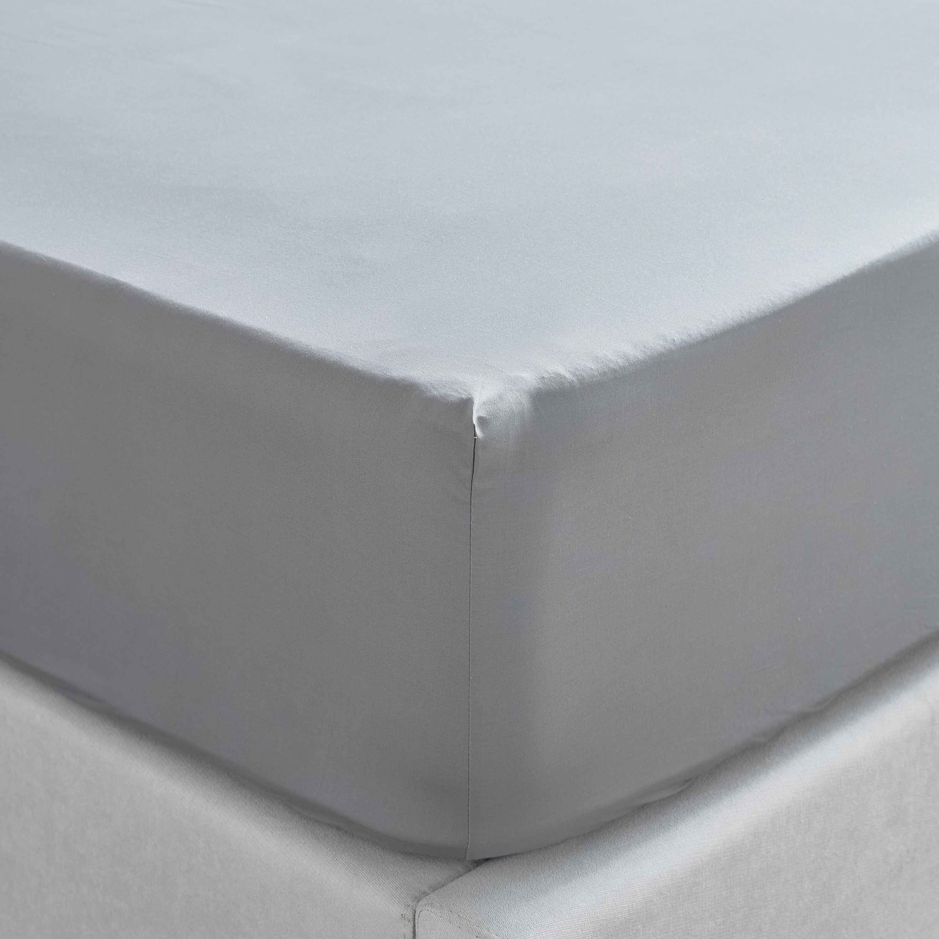 Serenity Cotton Percale 200 Thread Count Super King Fitted Sheet - 200x205 cm-household-bedding-sheetsandpillowcases-fittedsheets-image-1