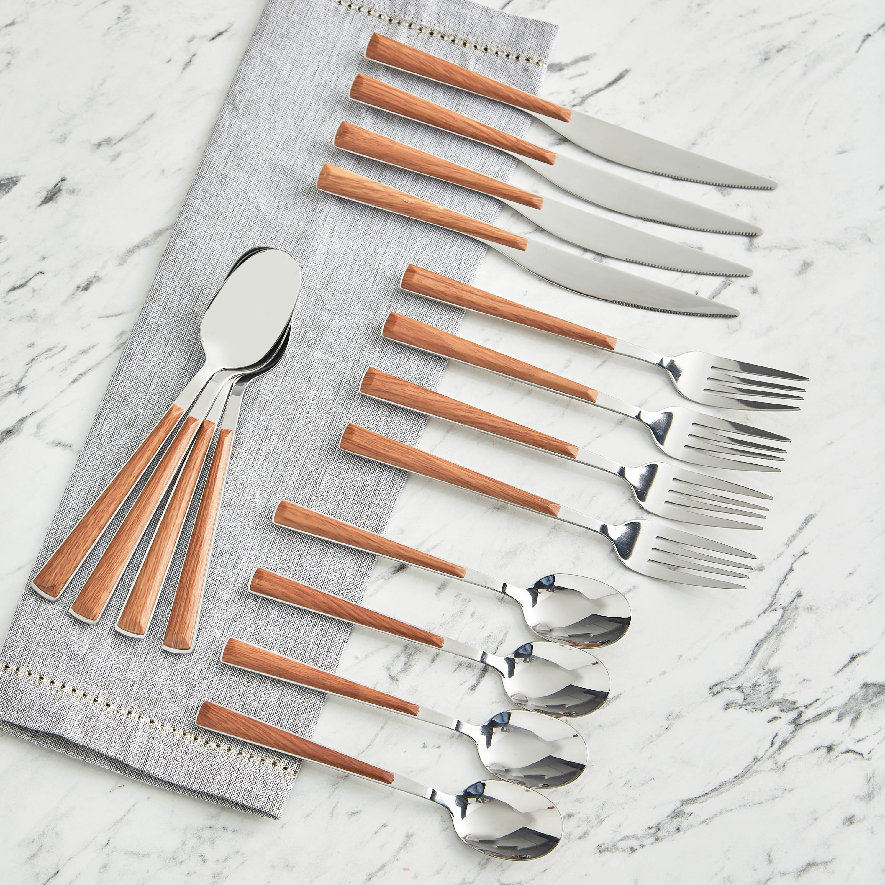 Woodie 16-Piece Cutlery Set - Serves 4-household-dining-cutlery-cutlerysets-image-1