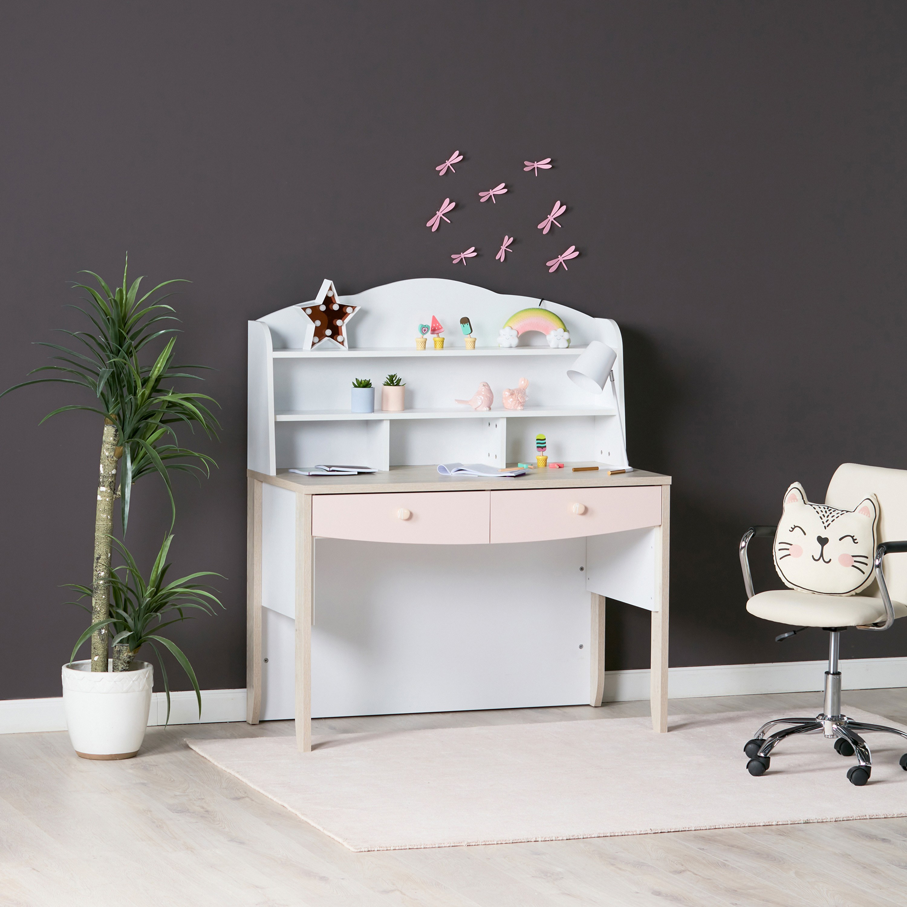 Swan Study Table Shop Swan Study Desk with Hutch Online | Homecentre KSA