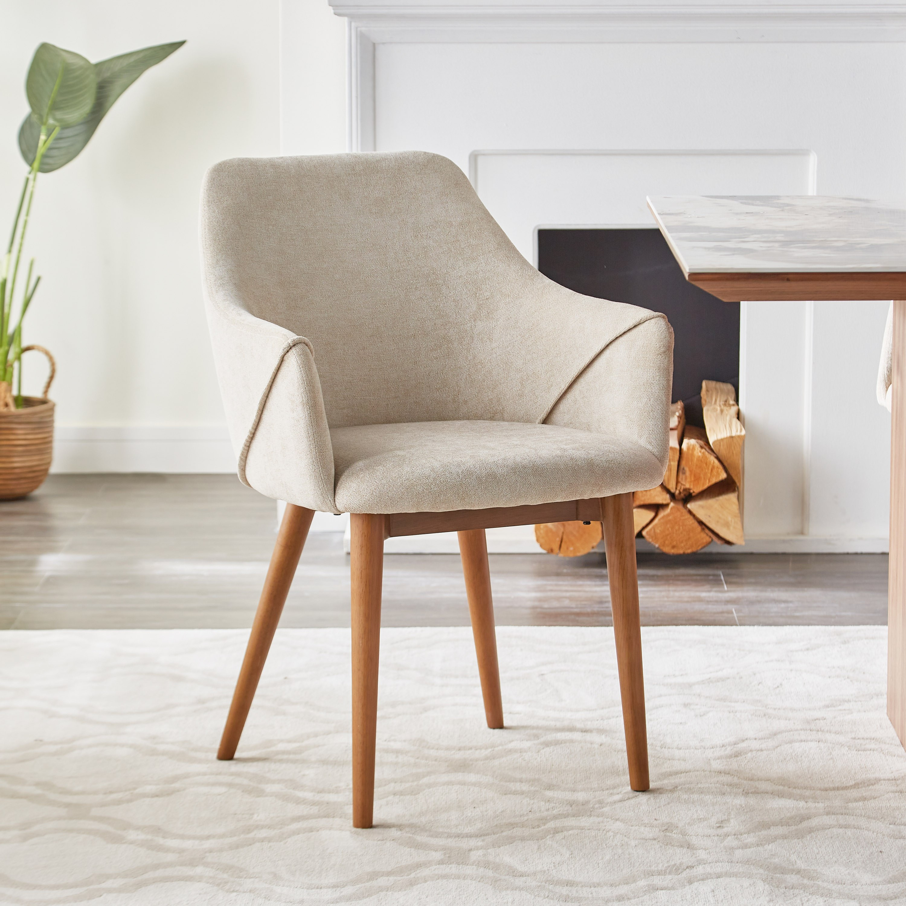 Padded dining chairs with outlet arms