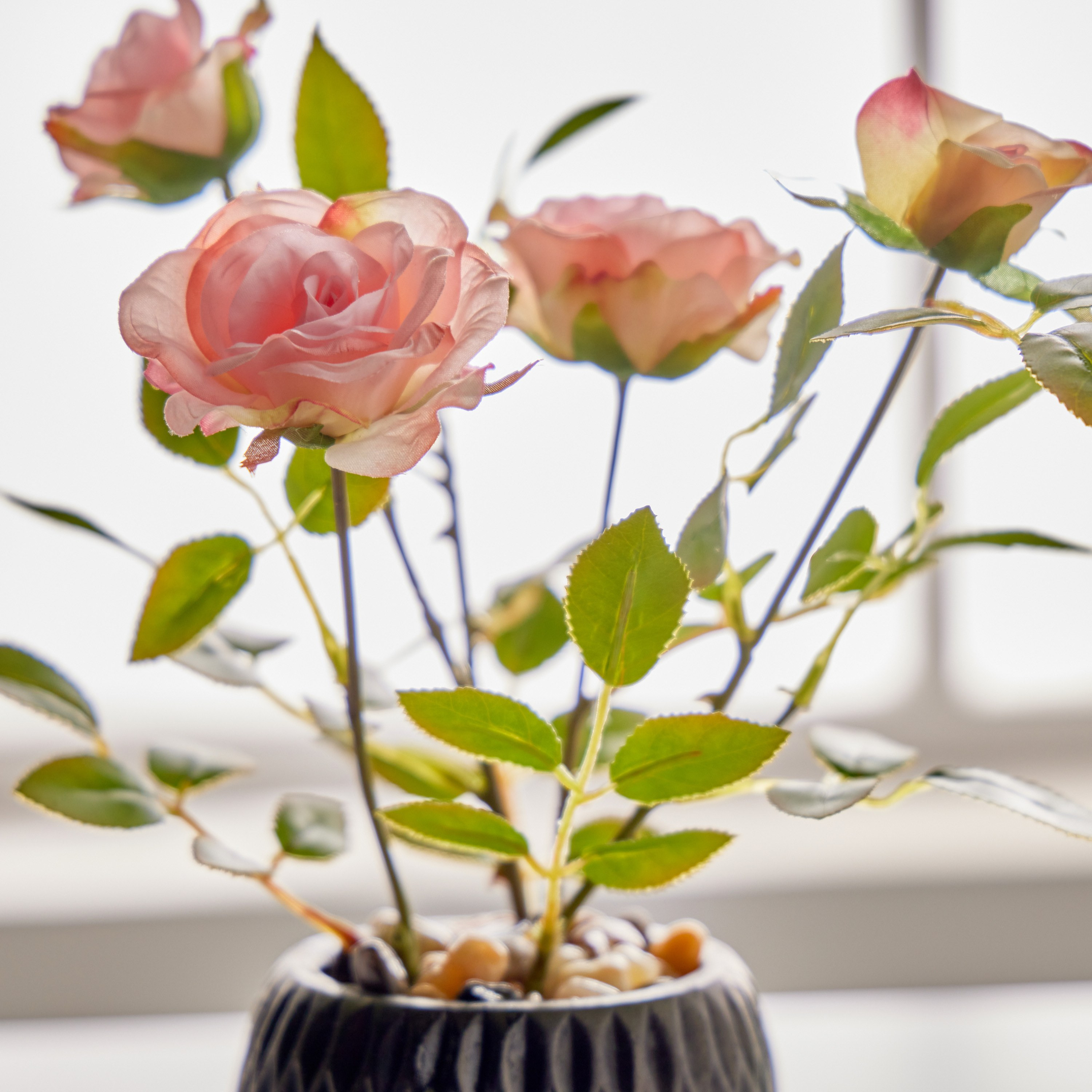 Rose with Pot - 37 cm-household-gardenandoutdoor-artificialflowersandplants-flowers-image-3