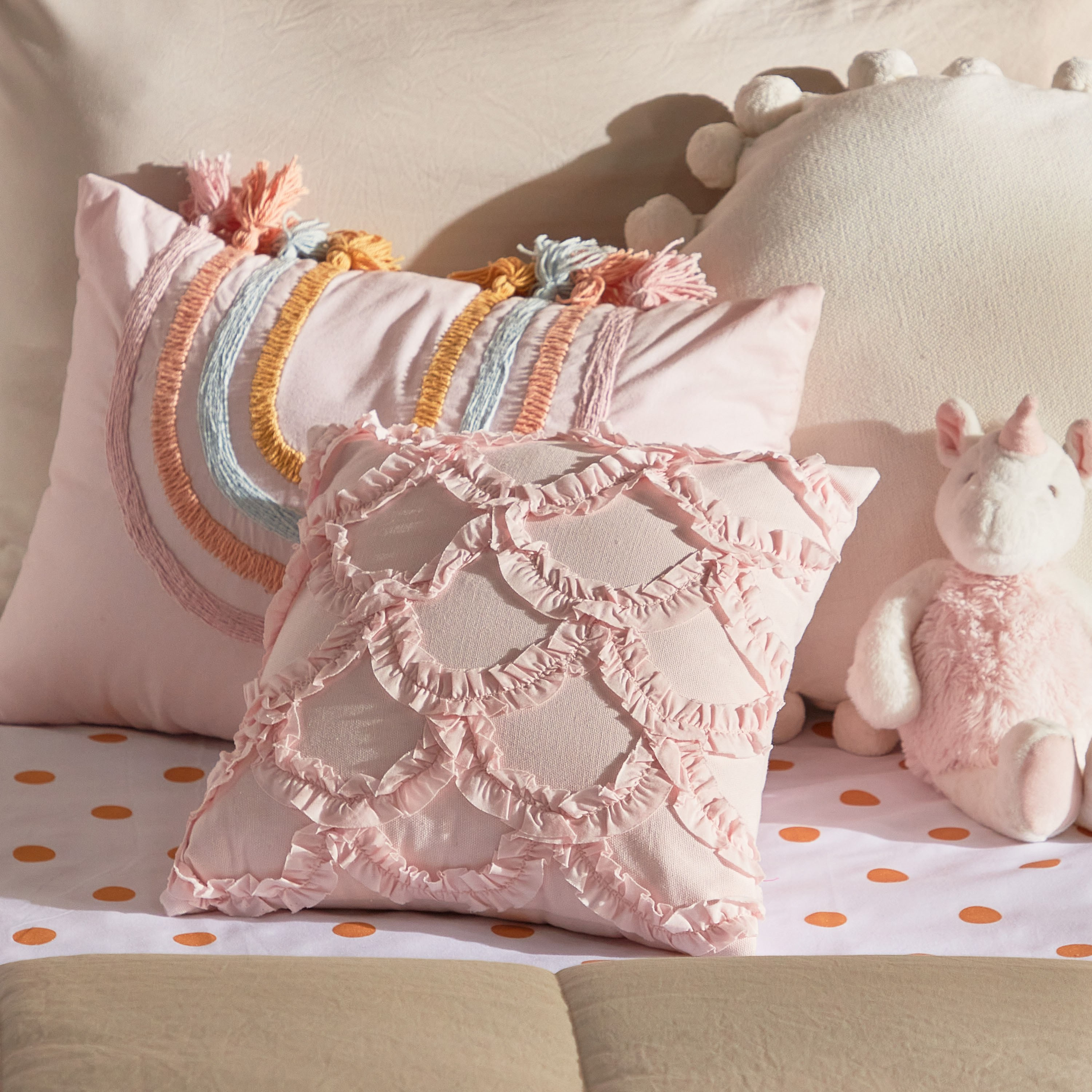 Pink deals filled cushions