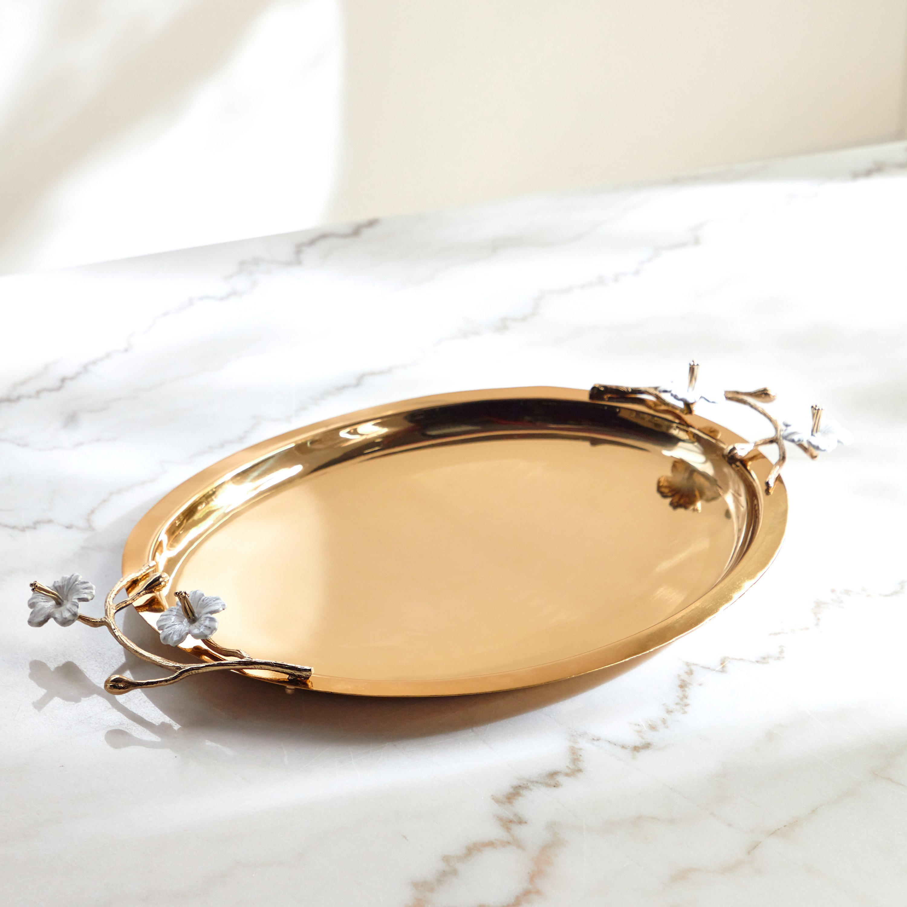 Jasmine Flower Decorative Tray-household-decor-boxesandtrays-image-1