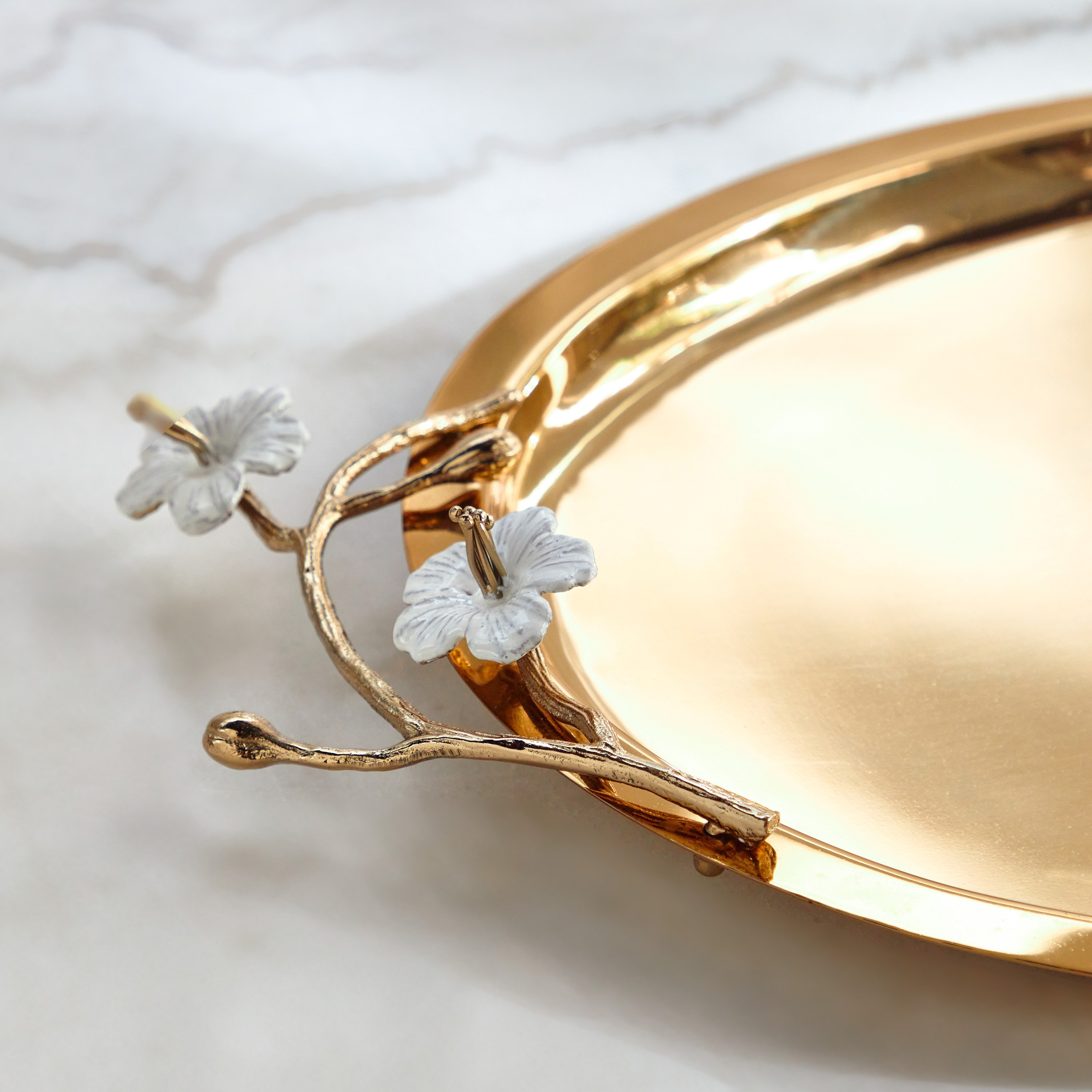 Jasmine Flower Decorative Tray-household-decor-boxesandtrays-image-2