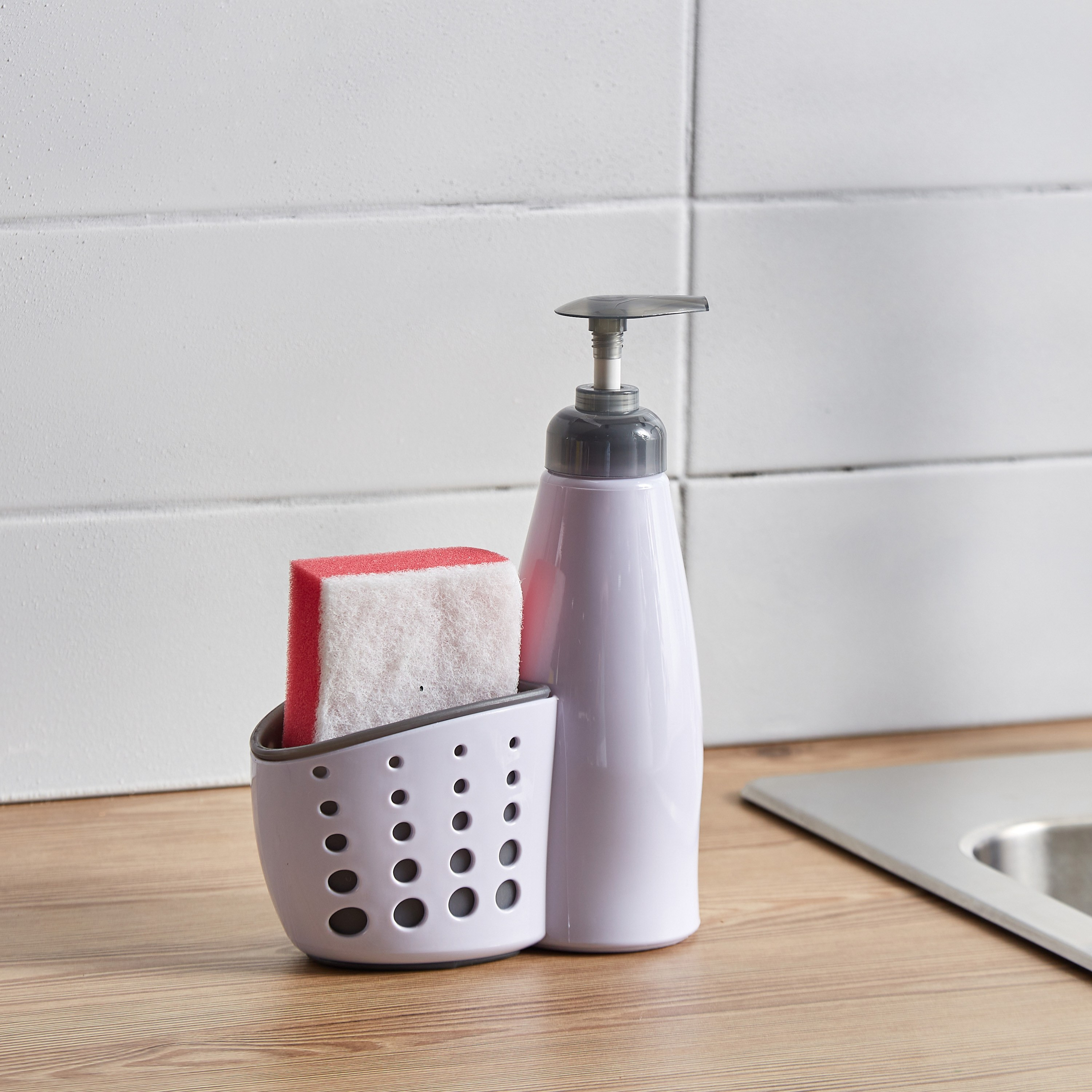 Skeido Soap Sponge with Holder and Dispenser-household-kitchen-dishwashingandaccessories-accessories-image-1