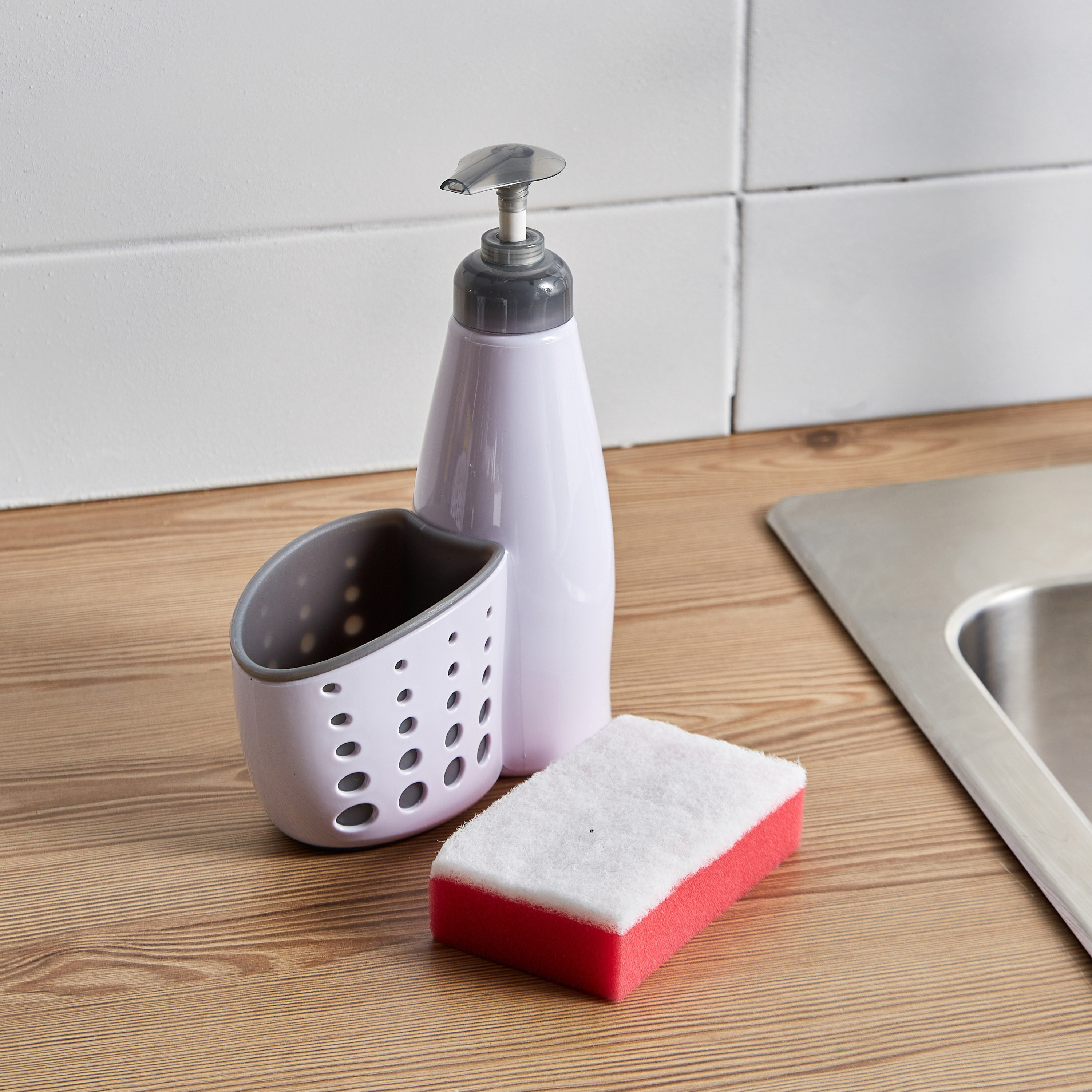 Skeido Soap Sponge with Holder and Dispenser-household-kitchen-dishwashingandaccessories-accessories-image-2
