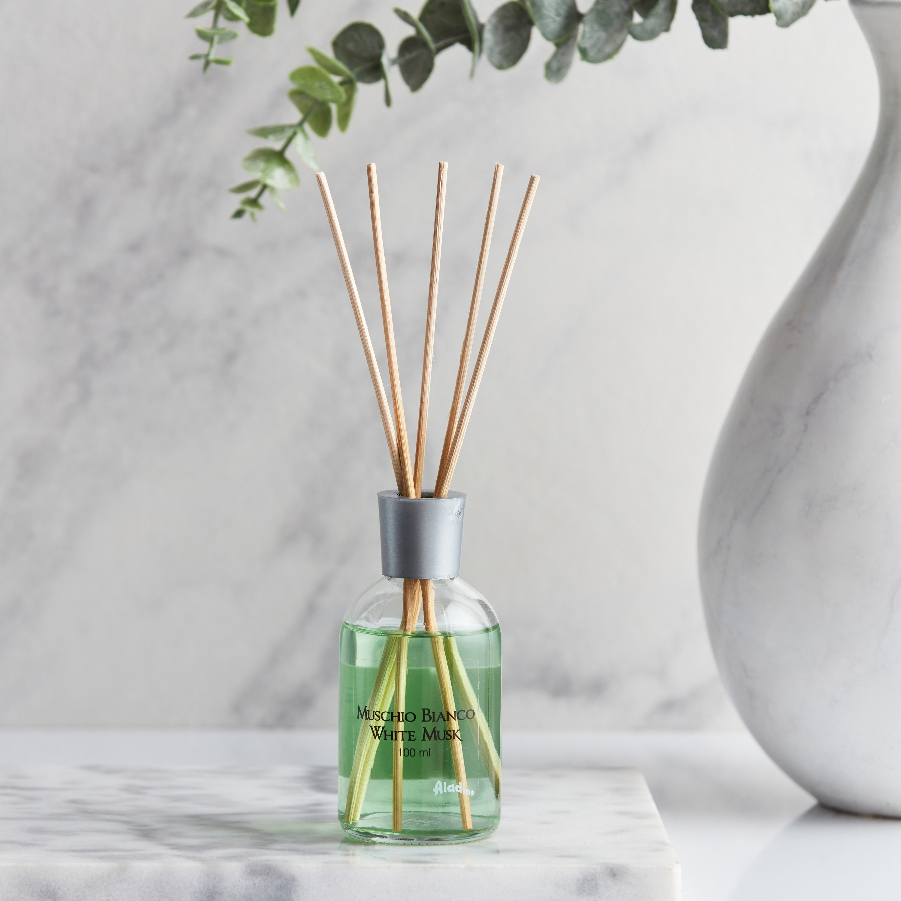 موزع عطور بالأعواد برائحة المسك الأبيض من علاءدينو - 100 مل-household-homefragrance-reeddiffusers-image-1