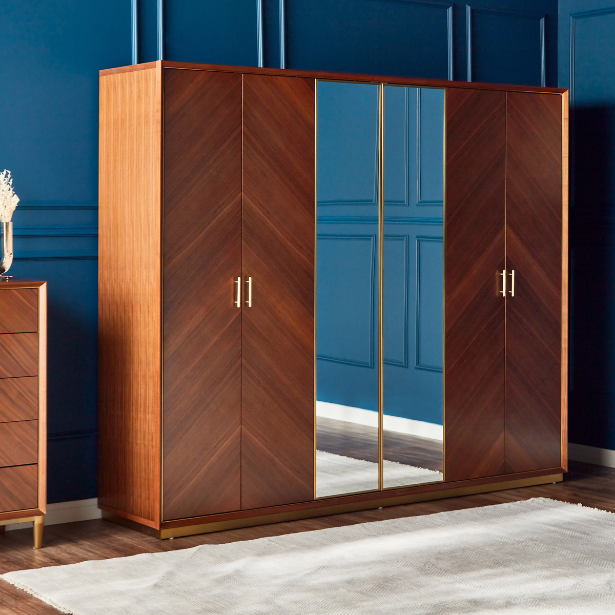 خزانة ملابس 6 أبواب بأدراج - ريفايند فينتاج 11 | خزانة ملابس 6 أبواب بأدراج - ريفايند فينتاج