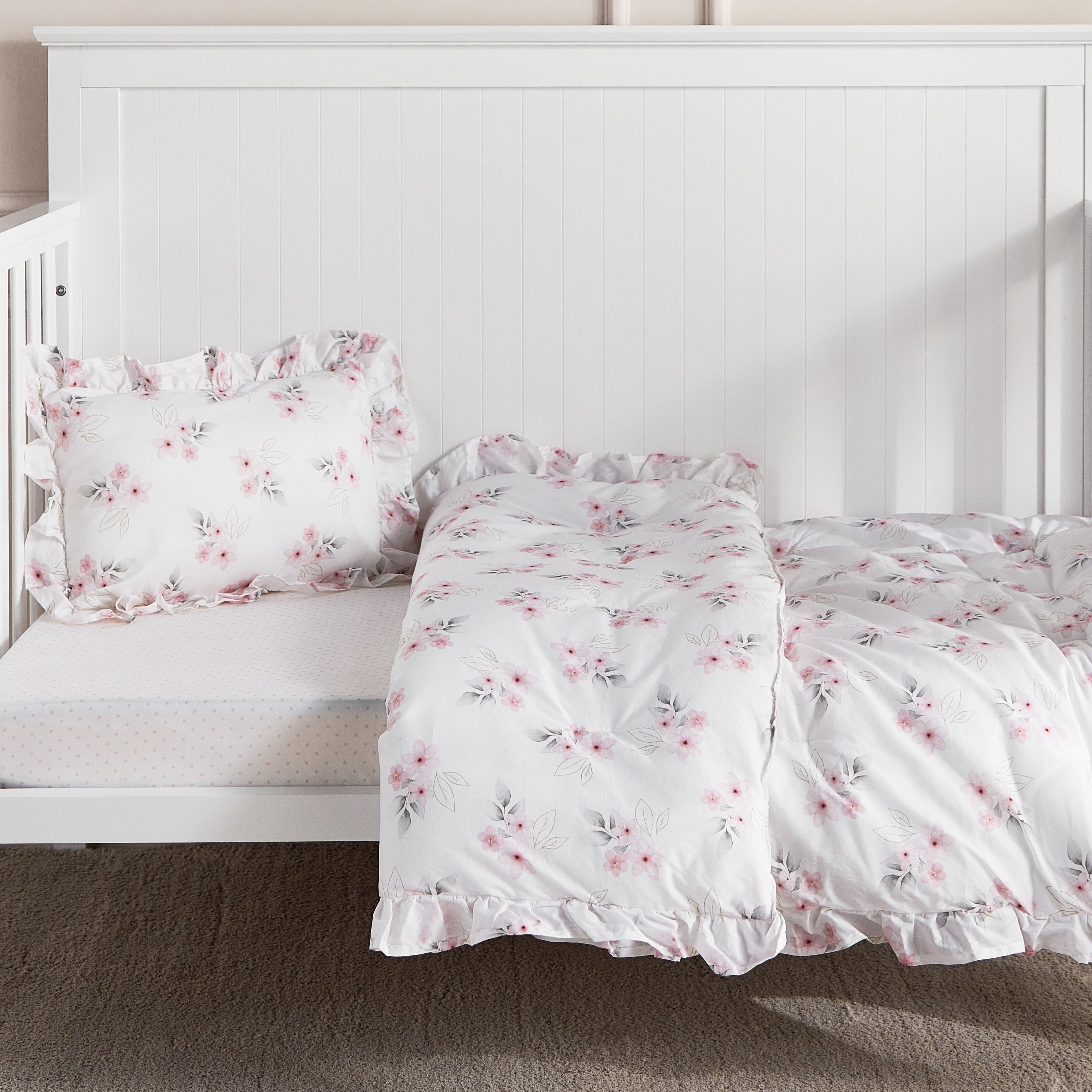 Olivia Swan Ruffled 2-Piece Nursery Comforter Set - 140x100 cm