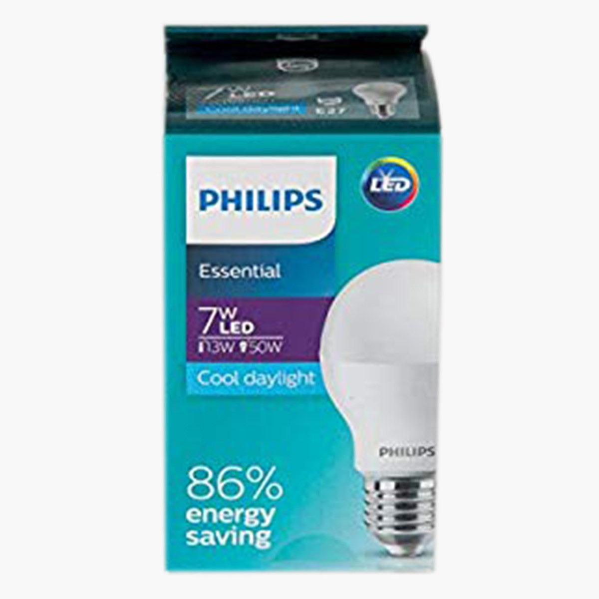 Shop Philips 2-Piece 7 W and 50 W A60 Non-Dimmable LED Bulb Set - E27 ...