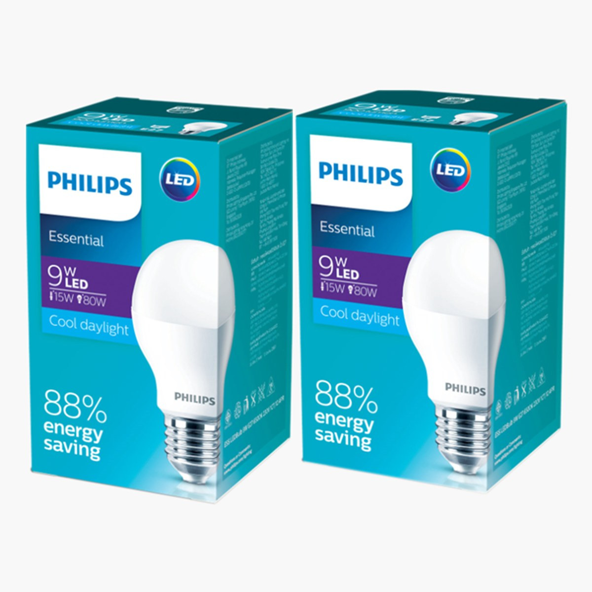 Philips 2-Piece 9 W Non-Dimmable A60 LED Bulb Set - E27 950 lumen Cool Daylight-household-lighting-bulbsandbatteries-bulbs-image-1