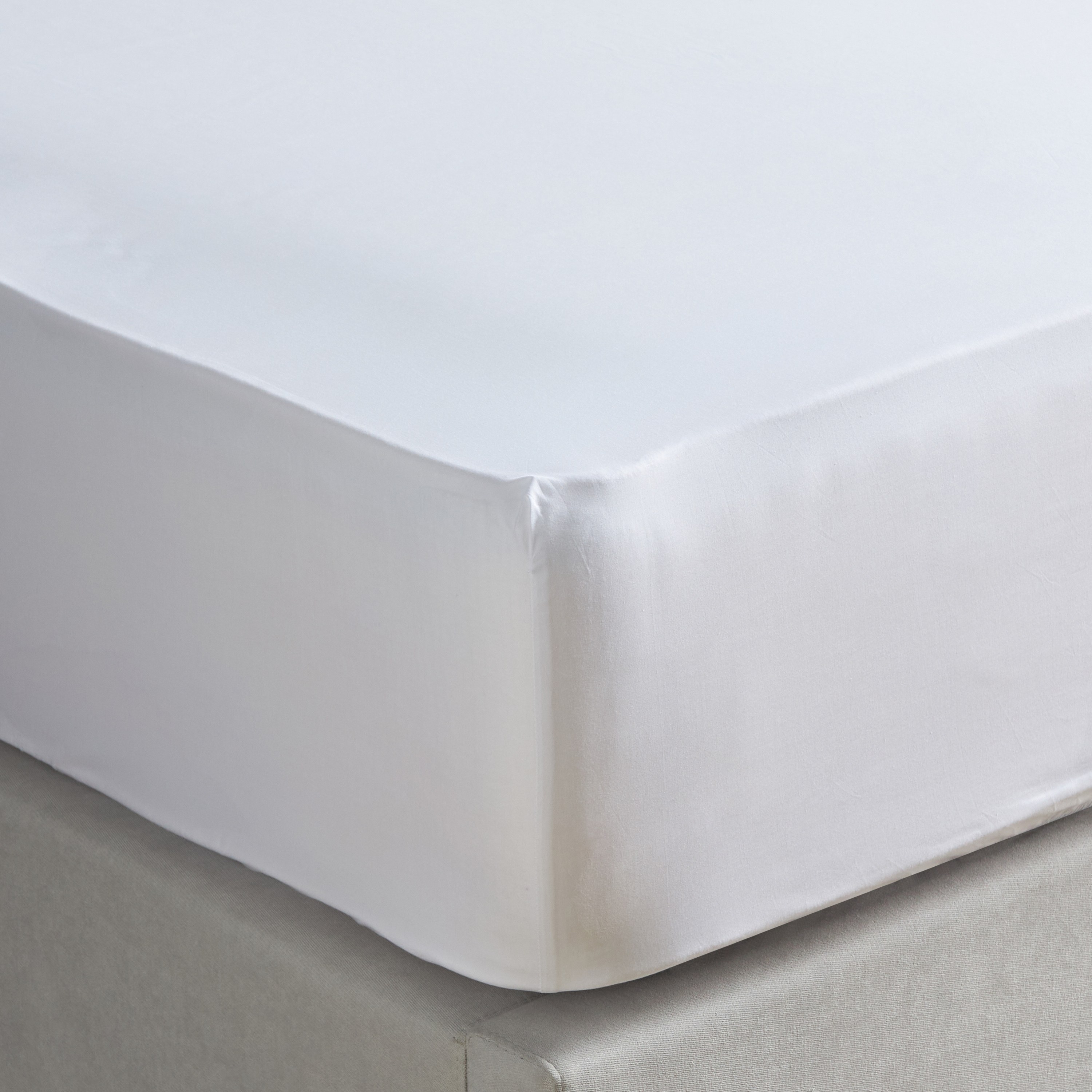 Essence Cotton Percale 144 Thread Count King Fitted Sheet - 180x205 cm-household-bedding-sheetsandpillowcases-fittedsheets-image-1