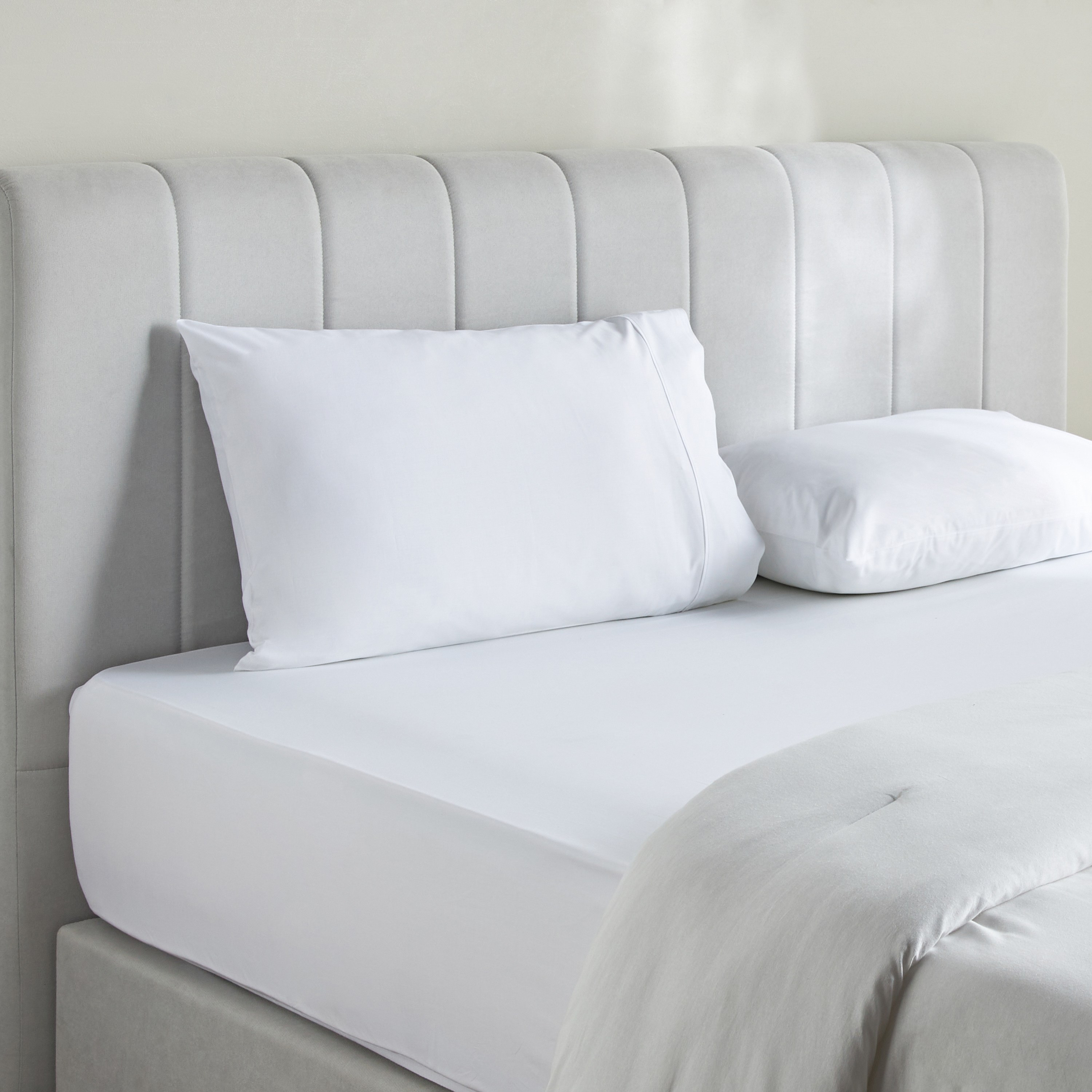 Essence Cotton Percale 144 Thread Count Super King Fitted Sheet - 200x205 cm-household-bedding-sheetsandpillowcases-fittedsheets-image-3