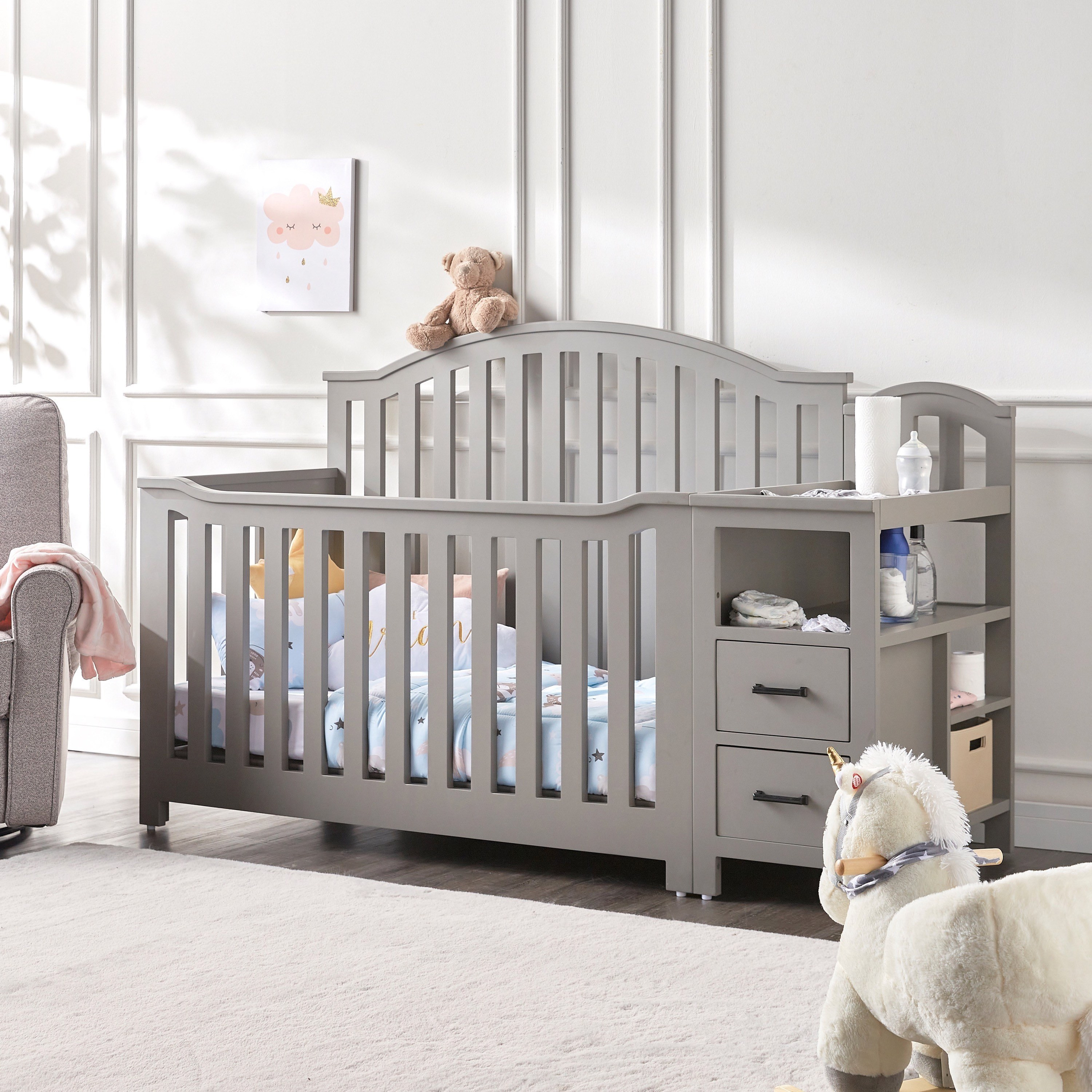 Room Sorelle Grey Crib Sorelle Providence 4-In-1 Crib In Stone