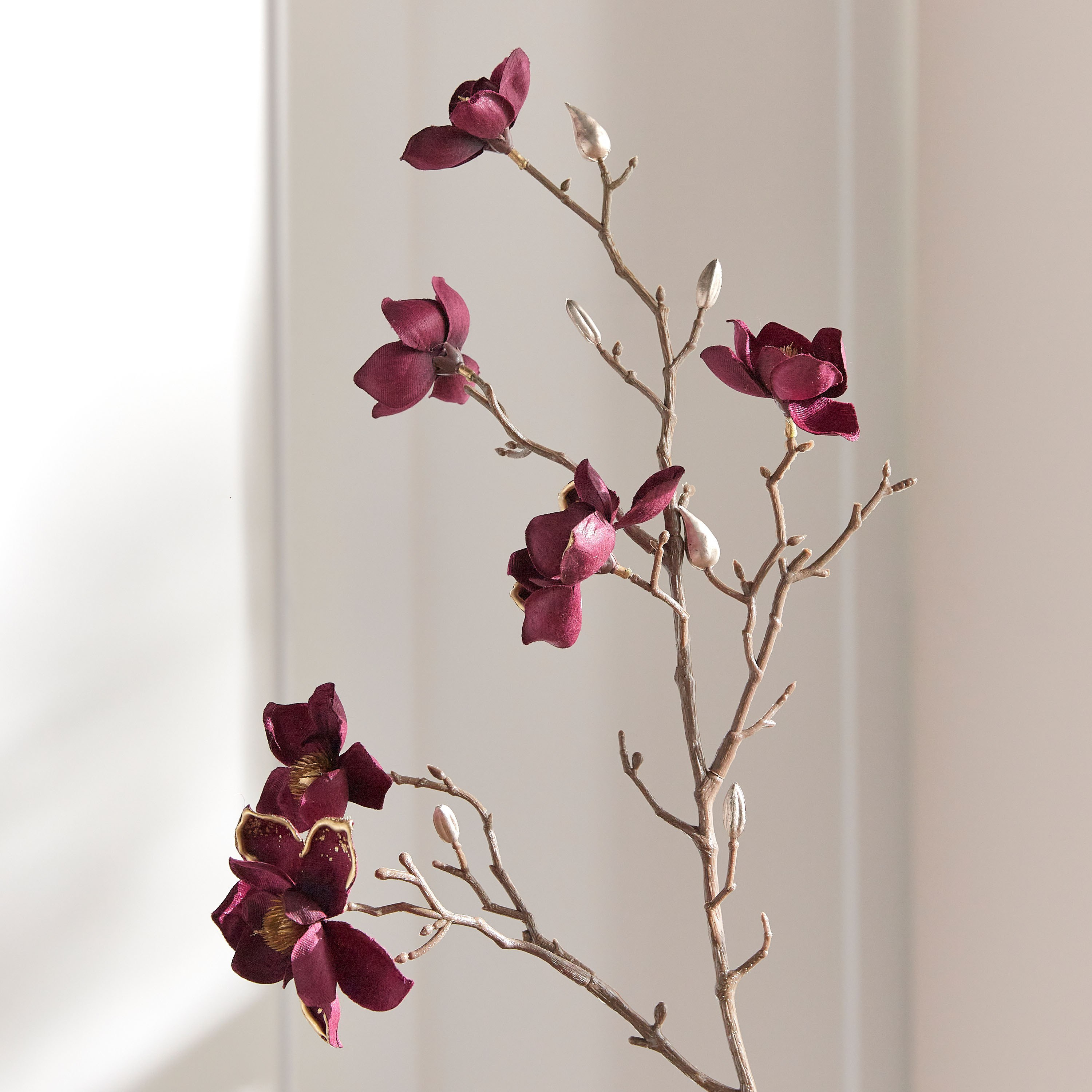 Velvet Dogwood Flower Stem - 78 cm-household-gardenandoutdoor-artificialflowersandplants-fillers-image-2