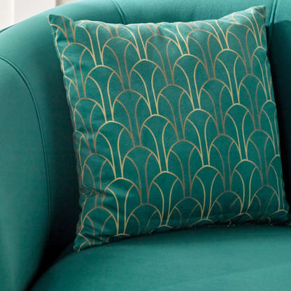 كرسي مخملي بذراعين - كريمة