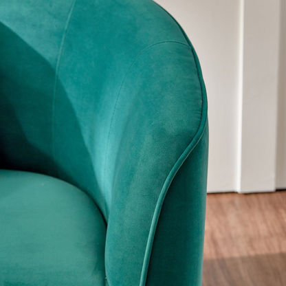 كرسي مخملي بذراعين - كريمة